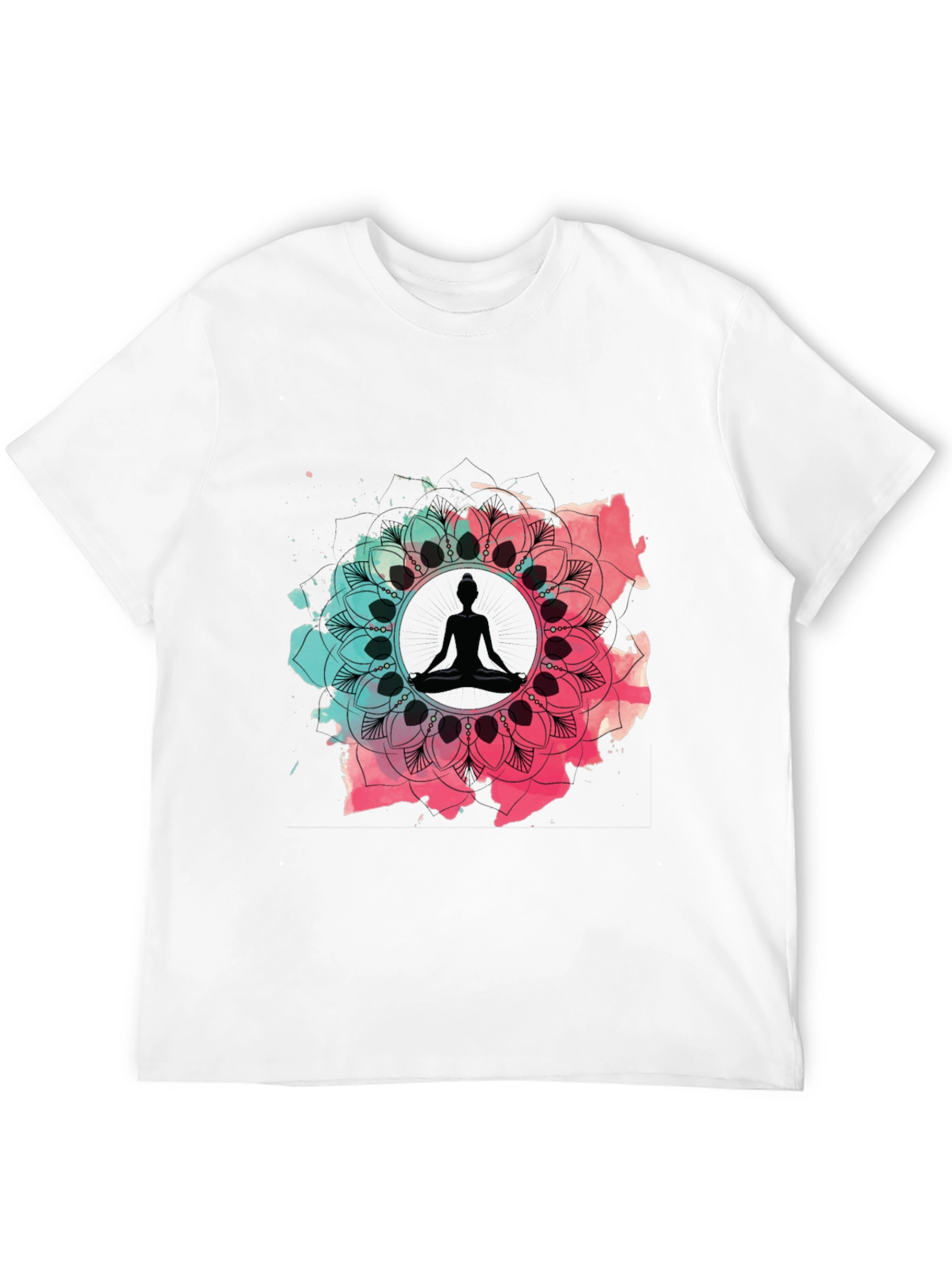 Meditative Mandala Graphic Tee - Black