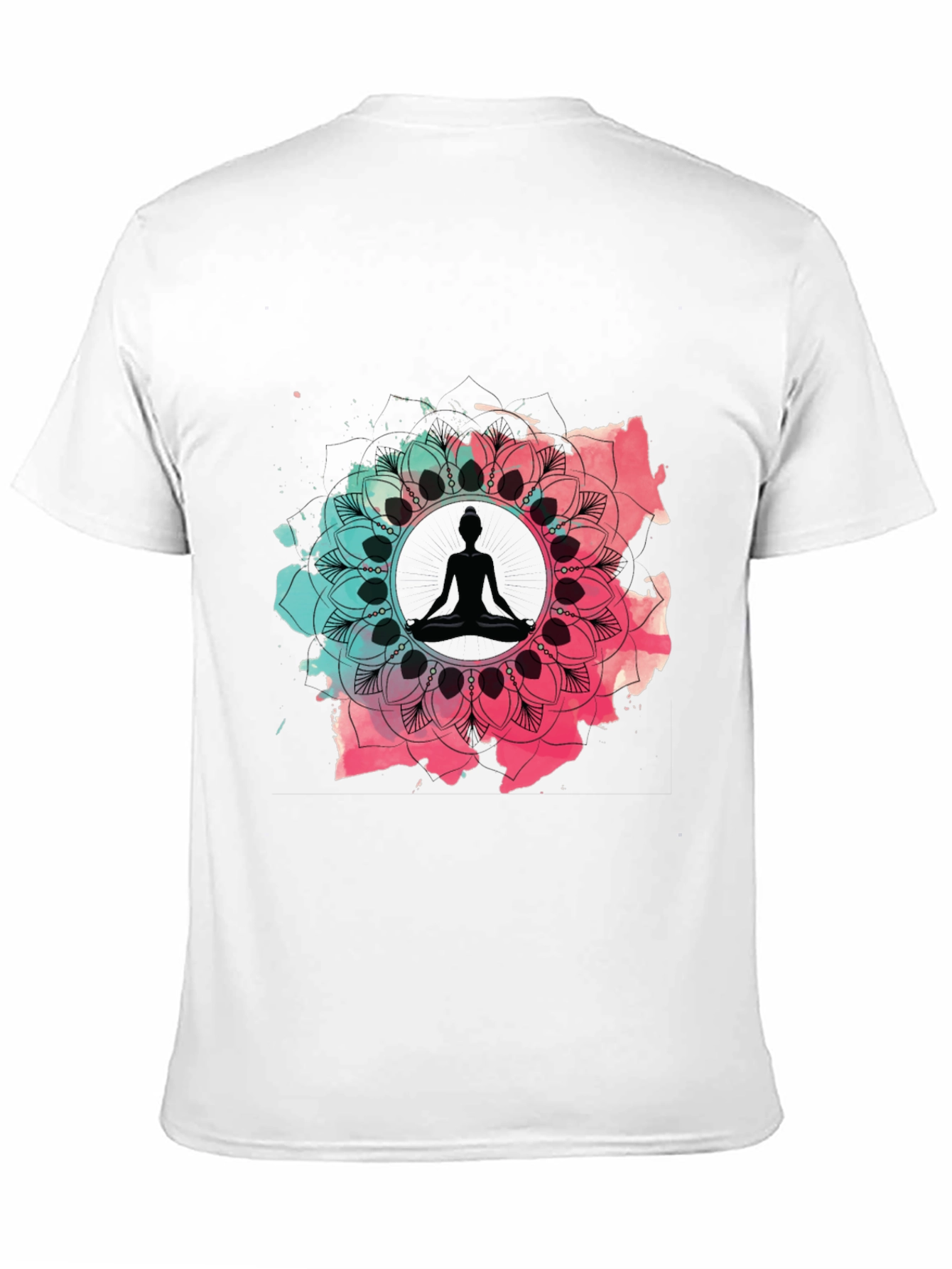 Meditative Mandala Graphic Tee - Black