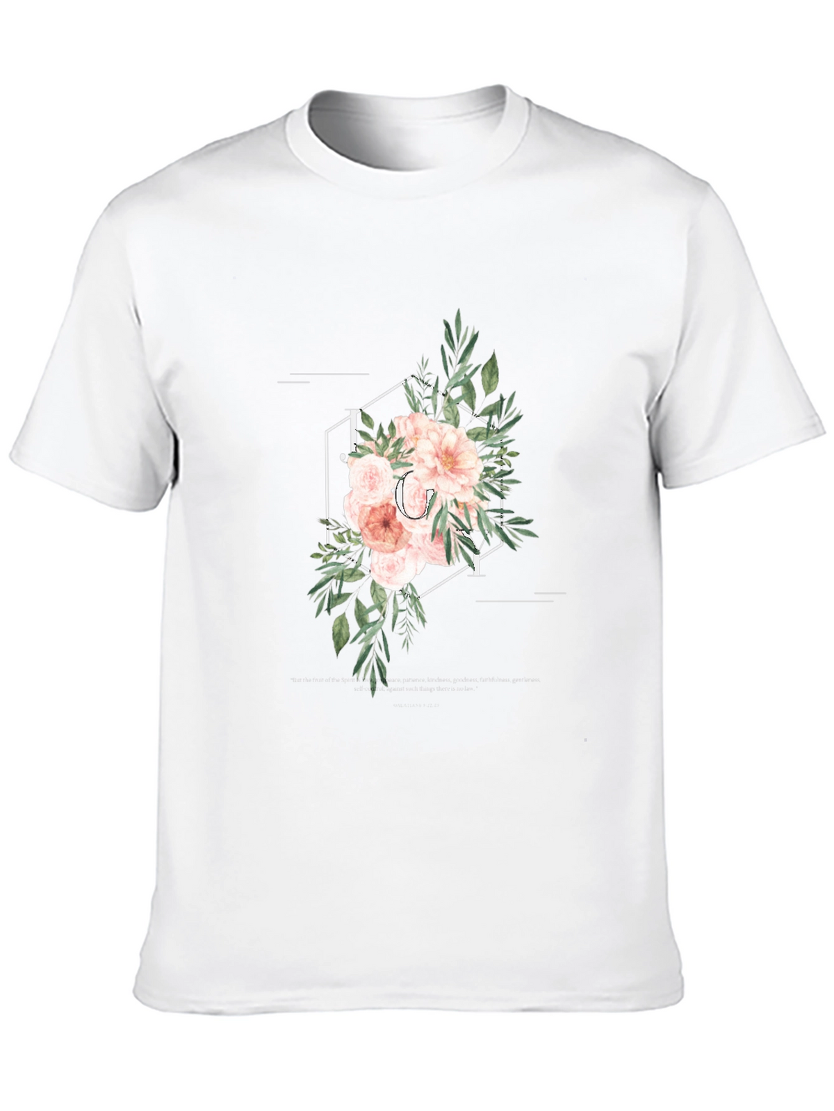 Floral Initial T-Shirt - Elegant Personalized Design