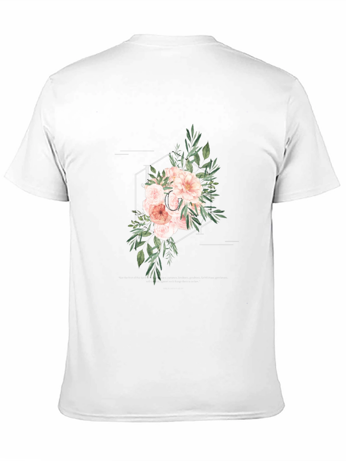 Floral Initial T-Shirt - Elegant Personalized Design