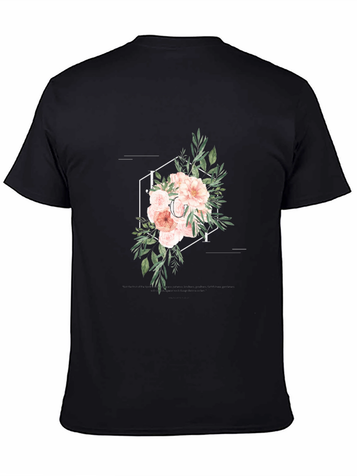 Floral Initial T-Shirt - Elegant Personalized Design