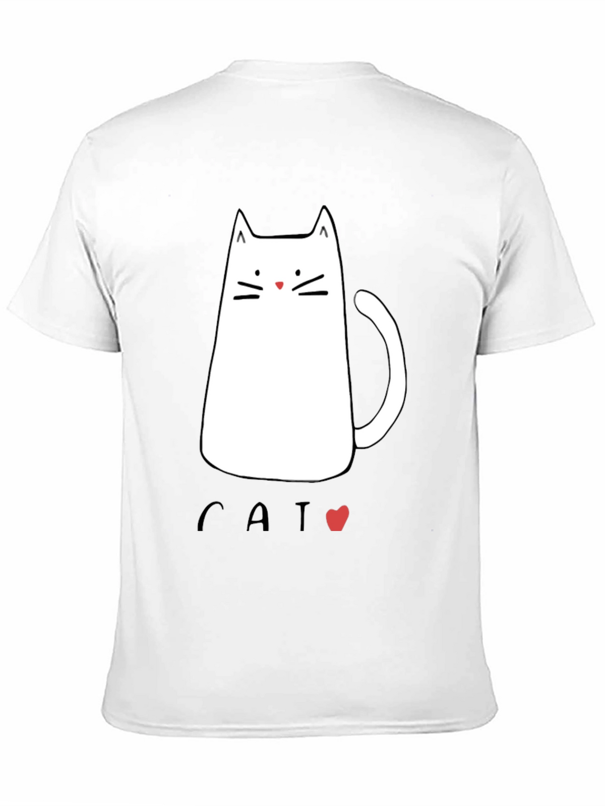 Mens Black T-Shirt with Cat Graphic
