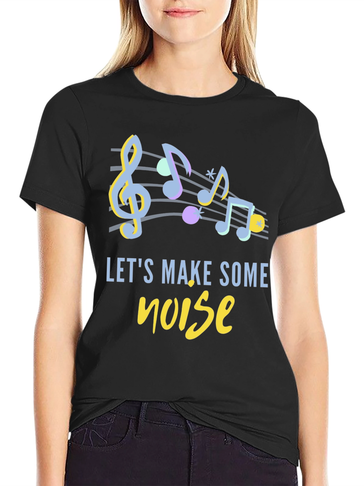 Musical Notes Graphic Tee - Lets Make Some Noise!