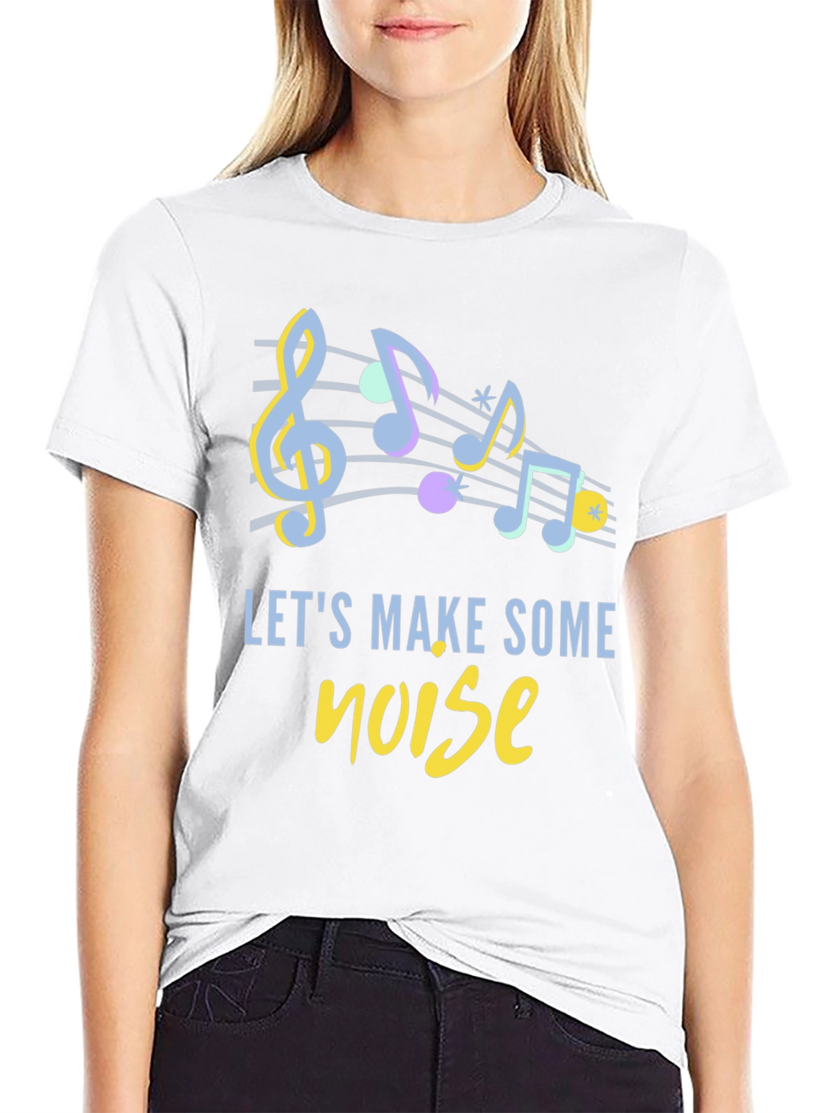 Musical Notes Graphic Tee - Lets Make Some Noise!