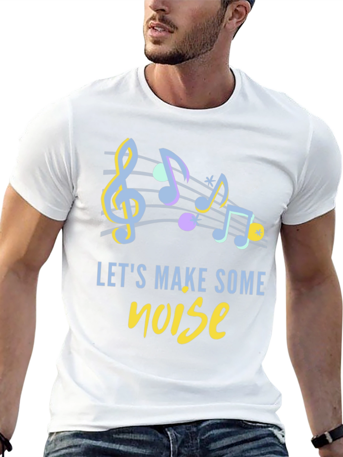 Musical Notes Graphic Tee - Lets Make Some Noise!