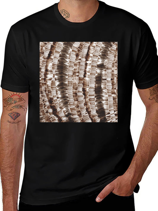 Abstract Texture Graphic Print Black T-Shirt