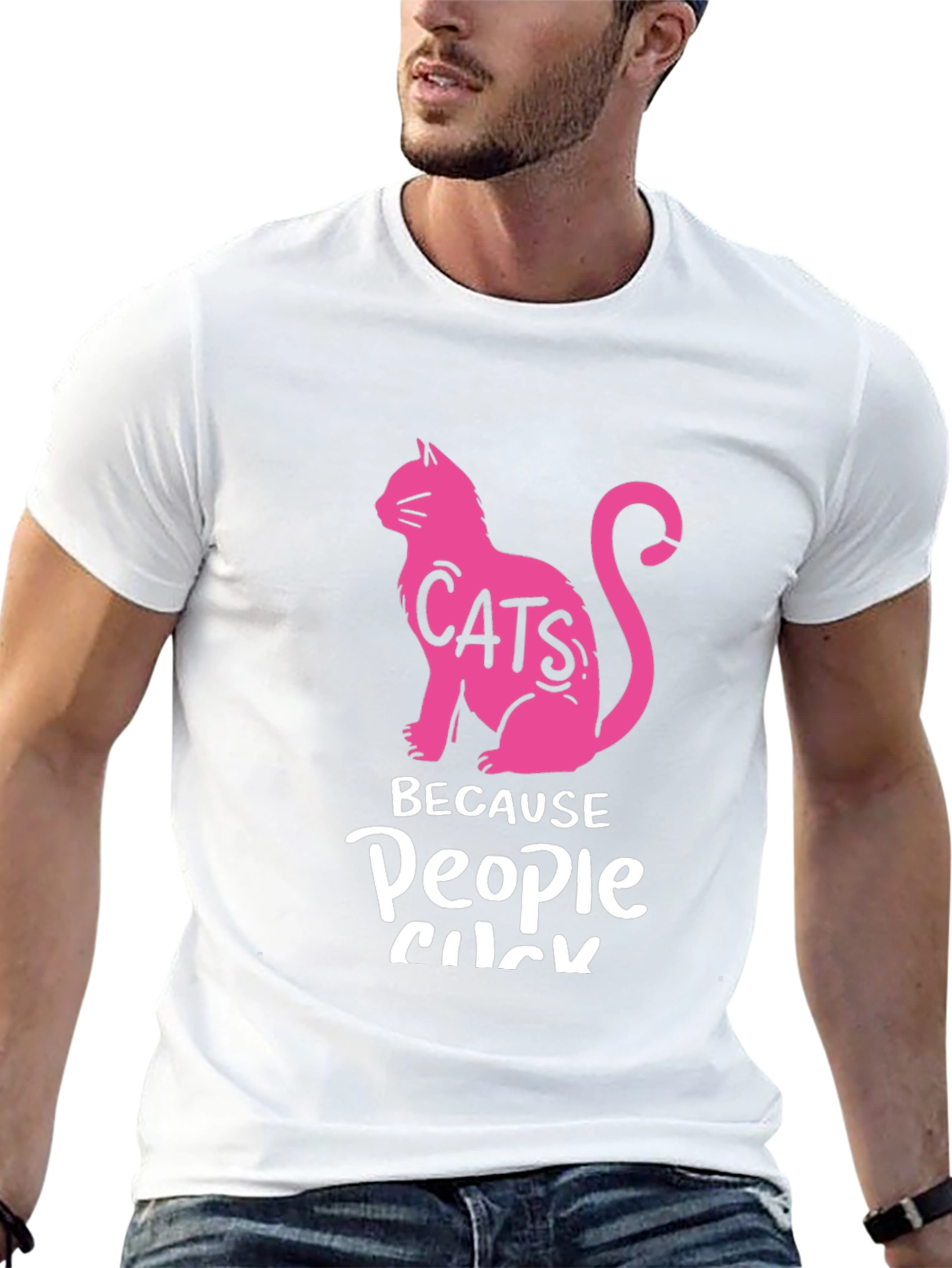 Cats Because People Suck Black T-Shirt
