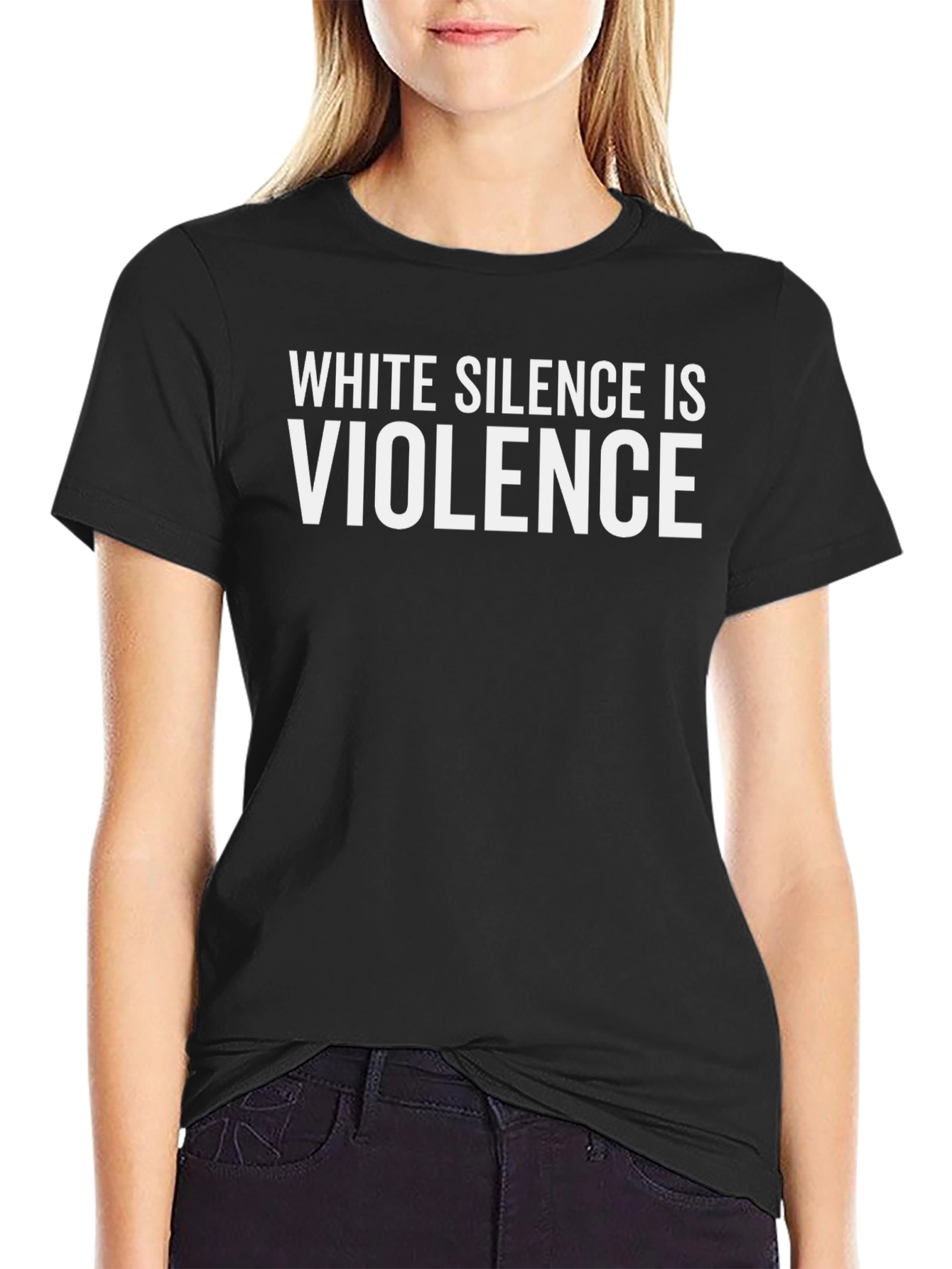 White Silence is Violence Black T-Shirt