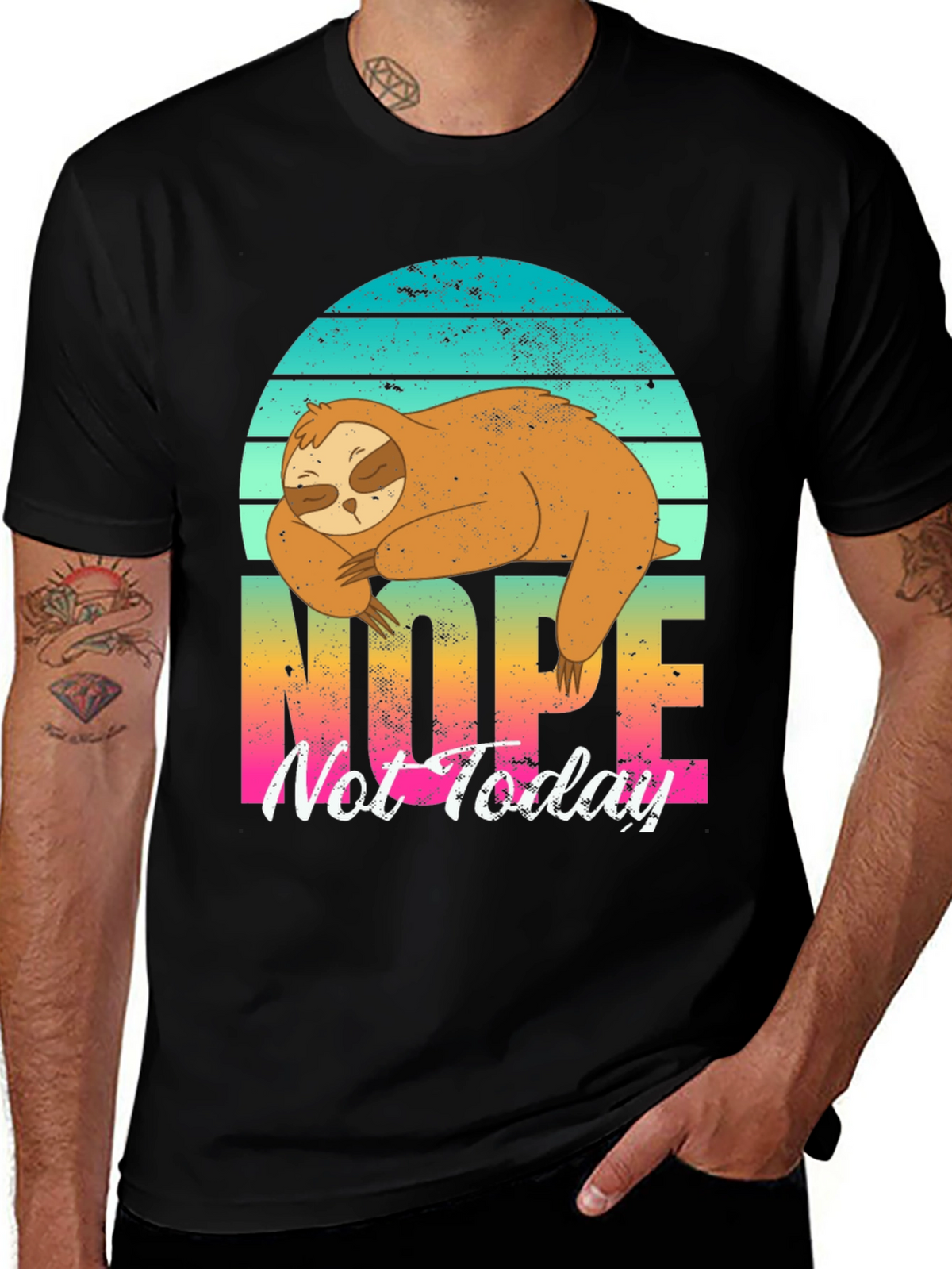 Nope Sloth Graphic Tee - Lazy Day Comfort