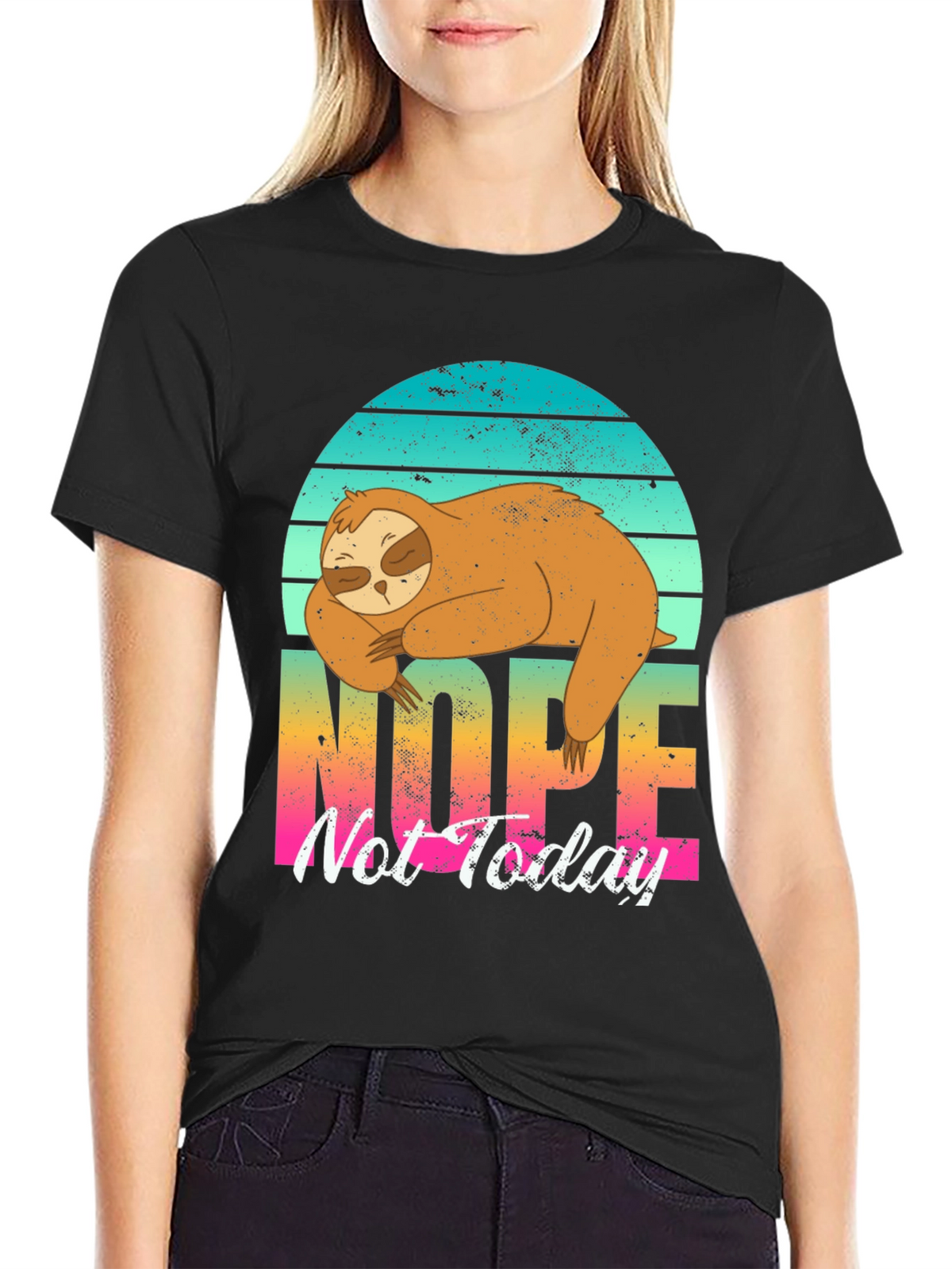 Nope Sloth Graphic Tee - Lazy Day Comfort