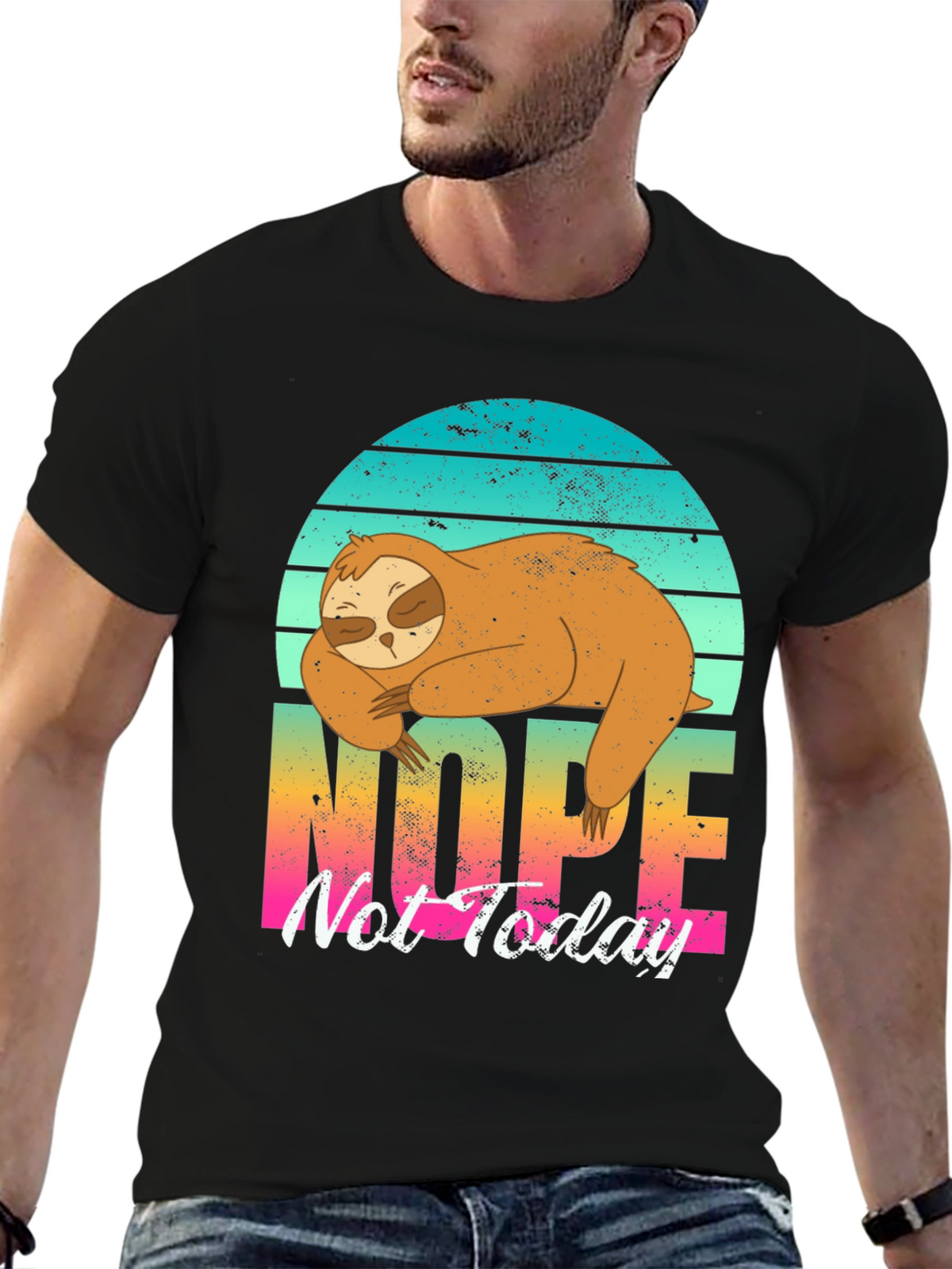 Nope Sloth Graphic Tee - Lazy Day Comfort