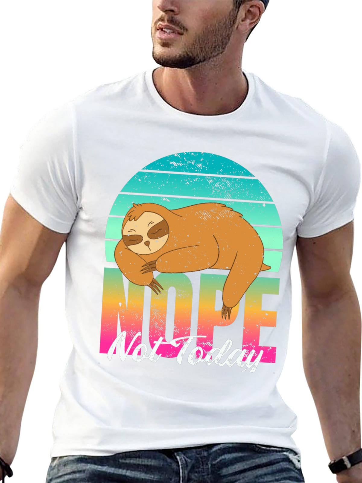 Nope Sloth Graphic Tee - Lazy Day Comfort