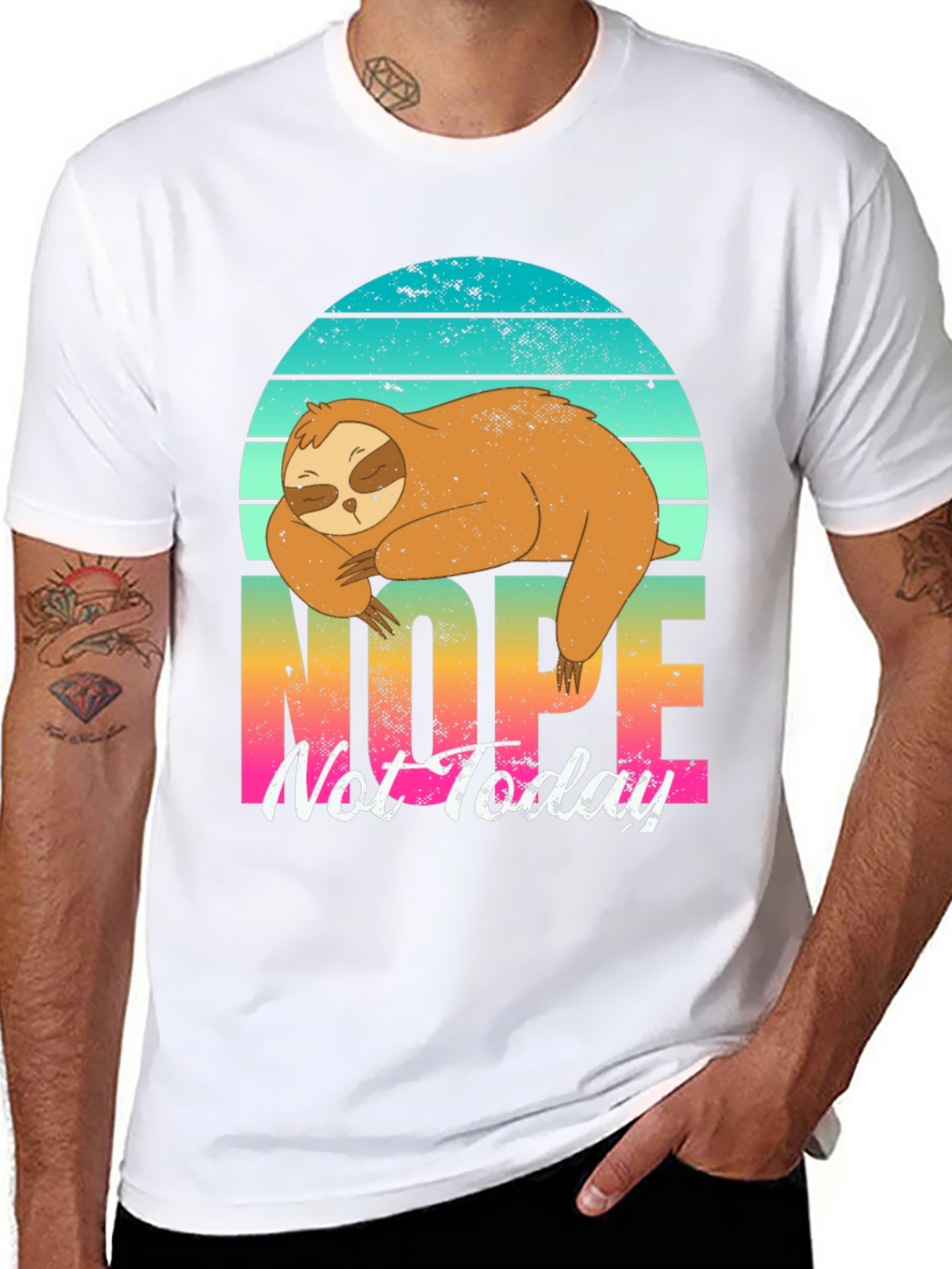 Nope Sloth Graphic Tee - Lazy Day Comfort