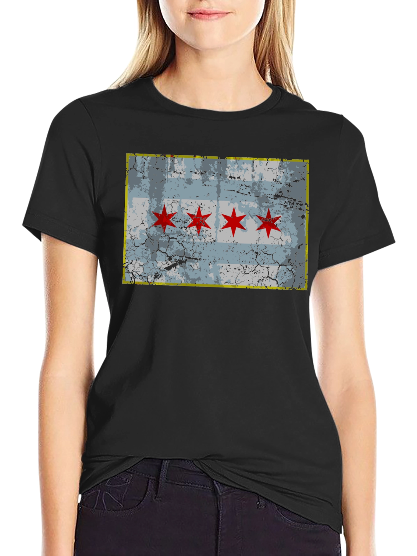 Chicago Flag Distressed T-Shirt