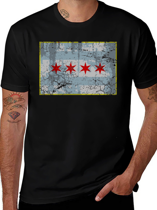 Chicago Flag Distressed T-Shirt
