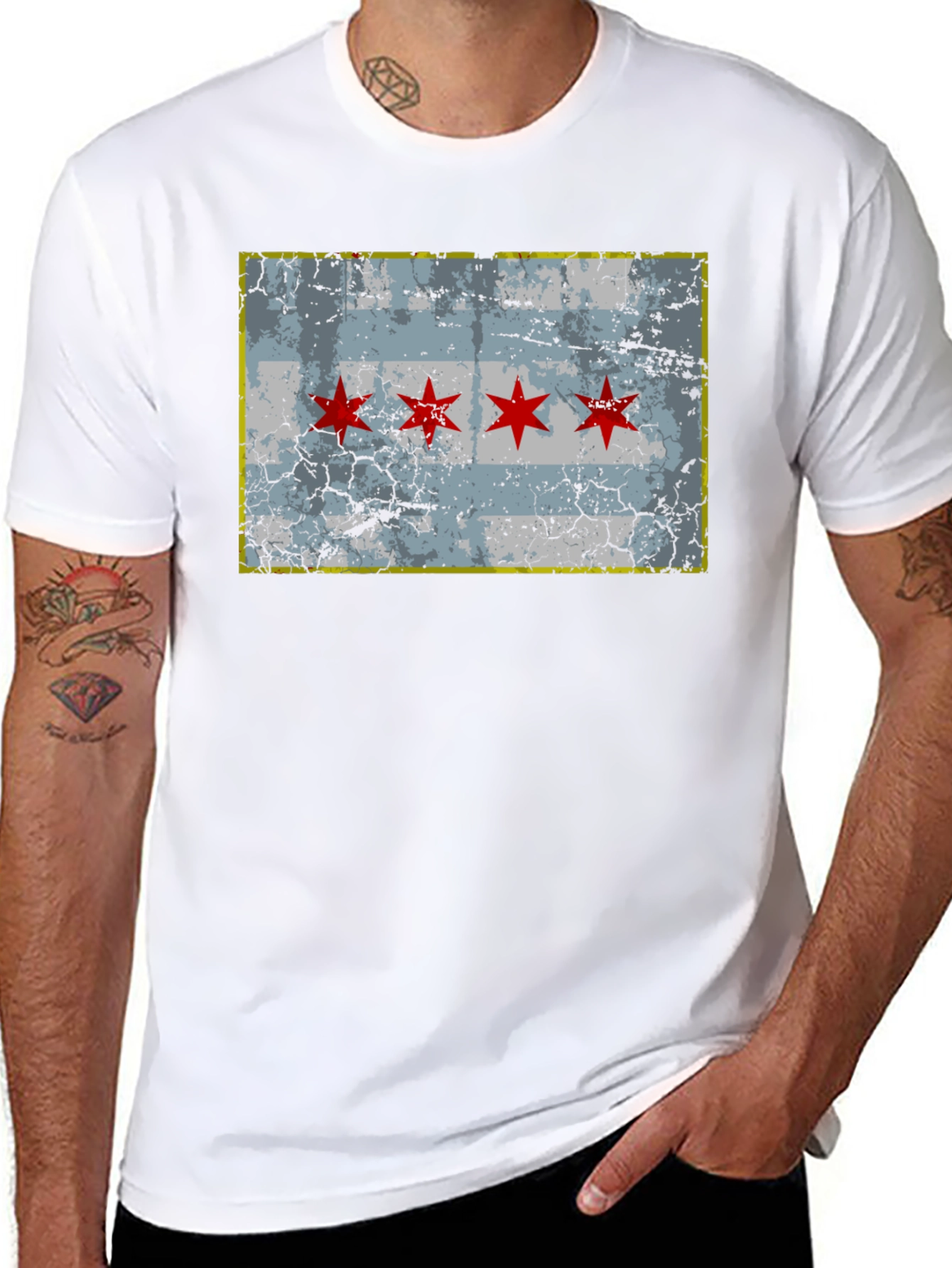Chicago Flag Distressed T-Shirt