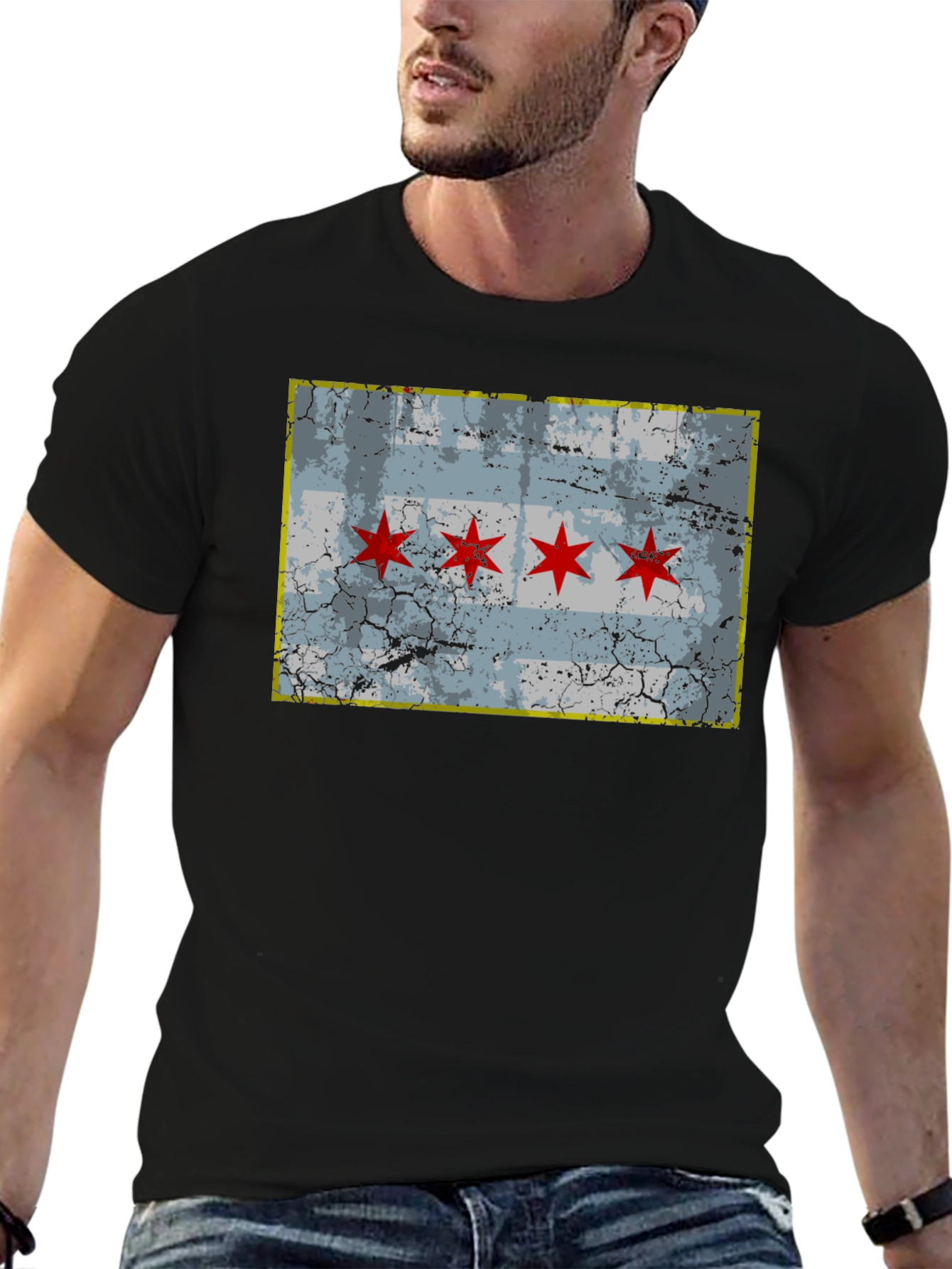 Chicago Flag Distressed T-Shirt