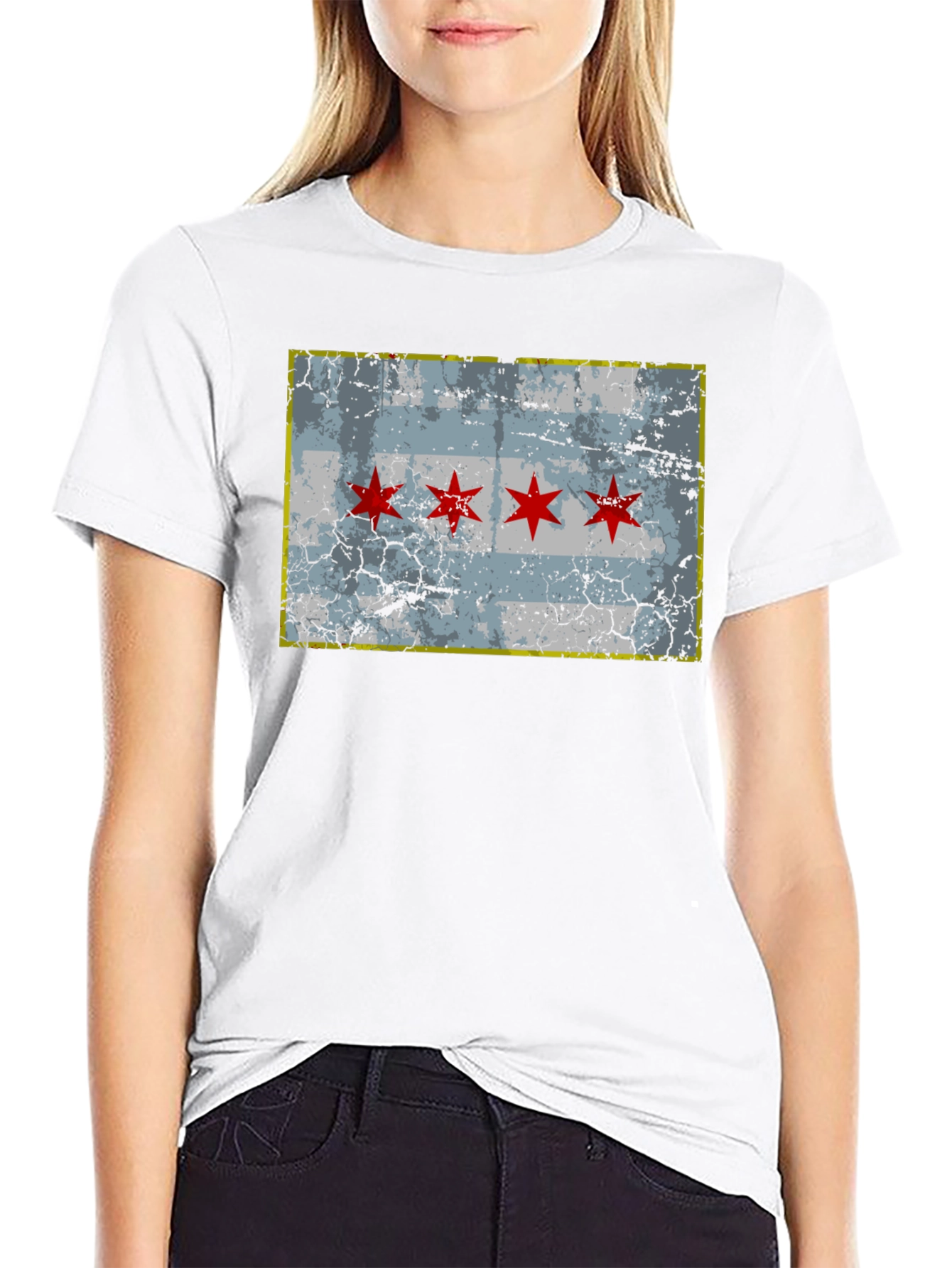 Chicago Flag Distressed T-Shirt