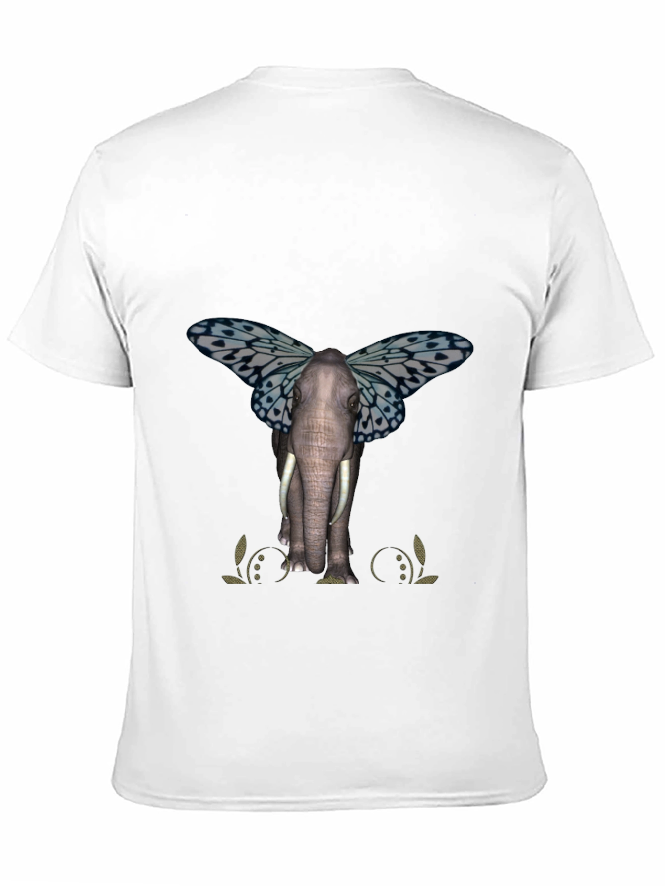 Elephant Butterfly Graphic T-Shirt