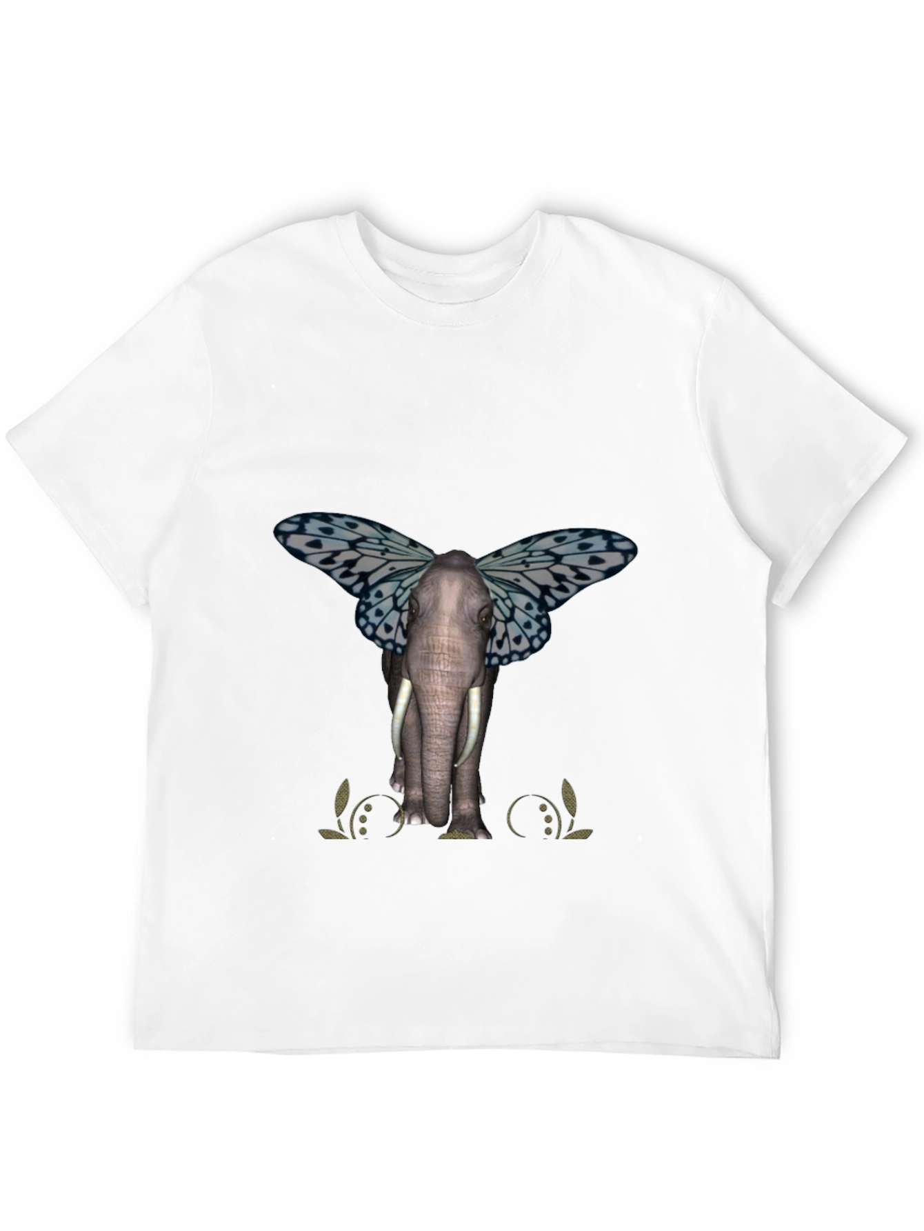 Elephant Butterfly Graphic T-Shirt