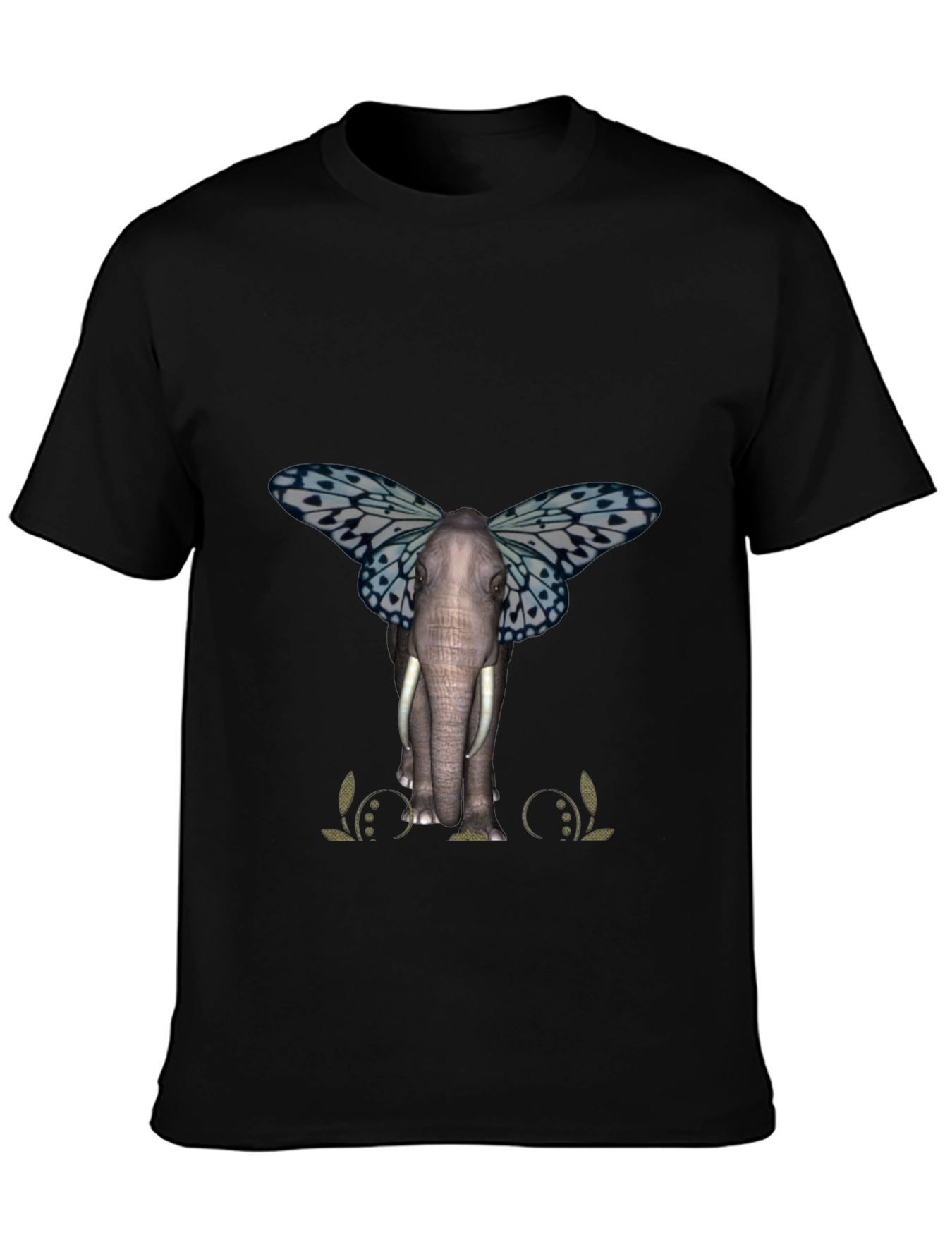 Elephant Butterfly Graphic T-Shirt