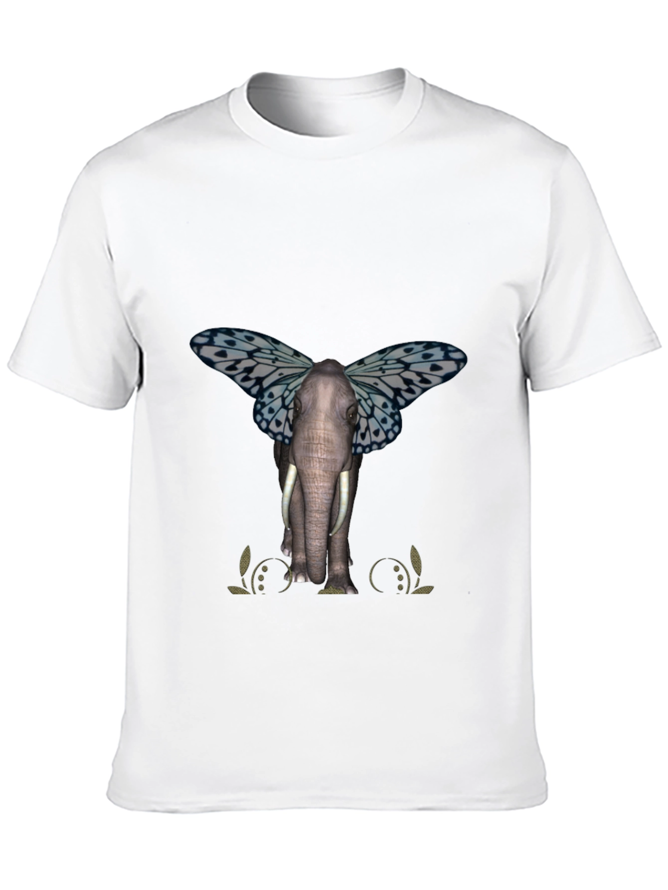 Elephant Butterfly Graphic T-Shirt
