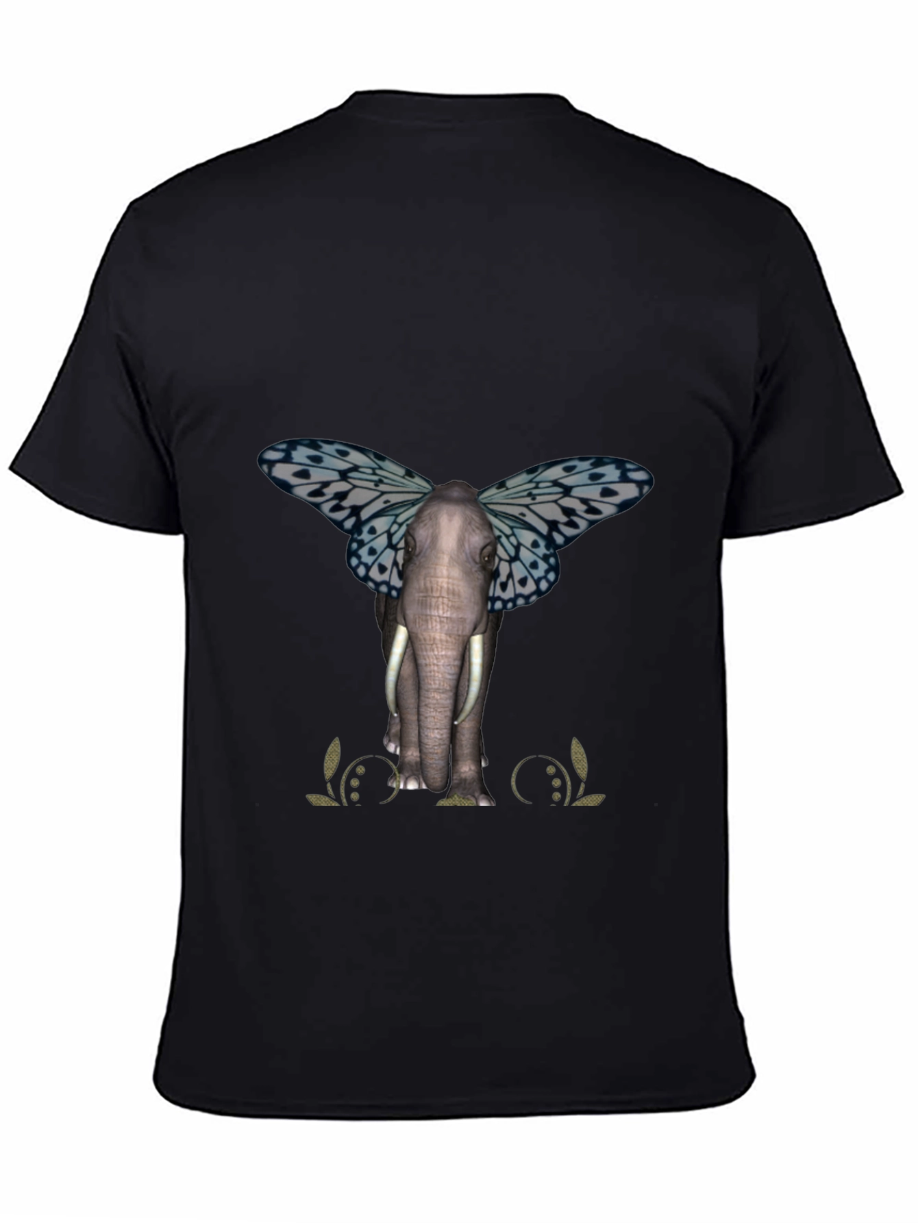 Elephant Butterfly Graphic T-Shirt