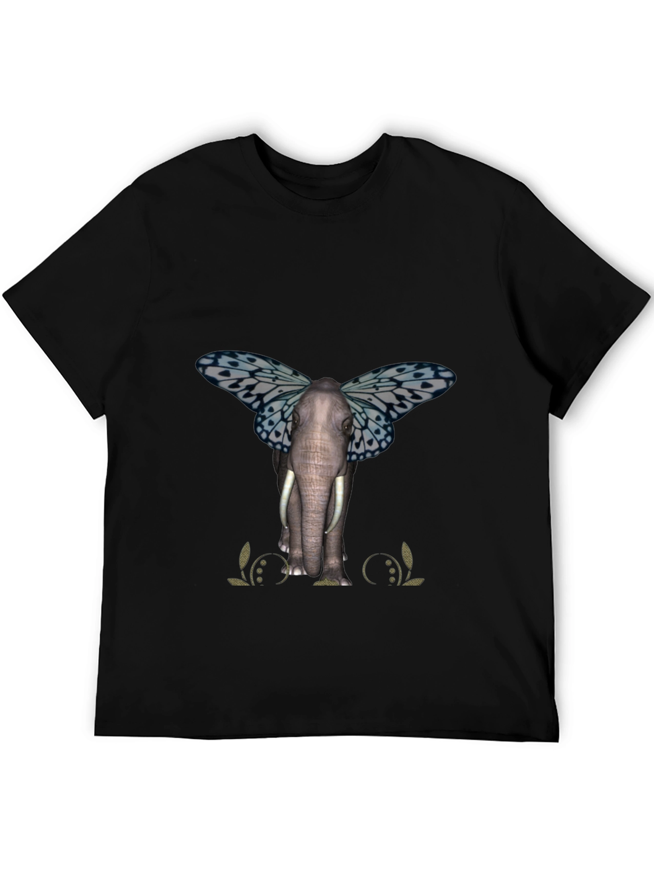 Elephant Butterfly Graphic T-Shirt