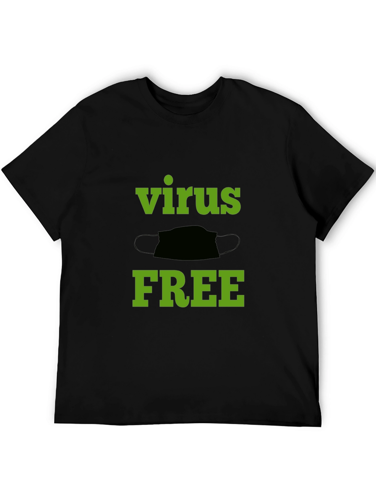 Virus Free Graphic Tee - Black Cotton T-Shirt