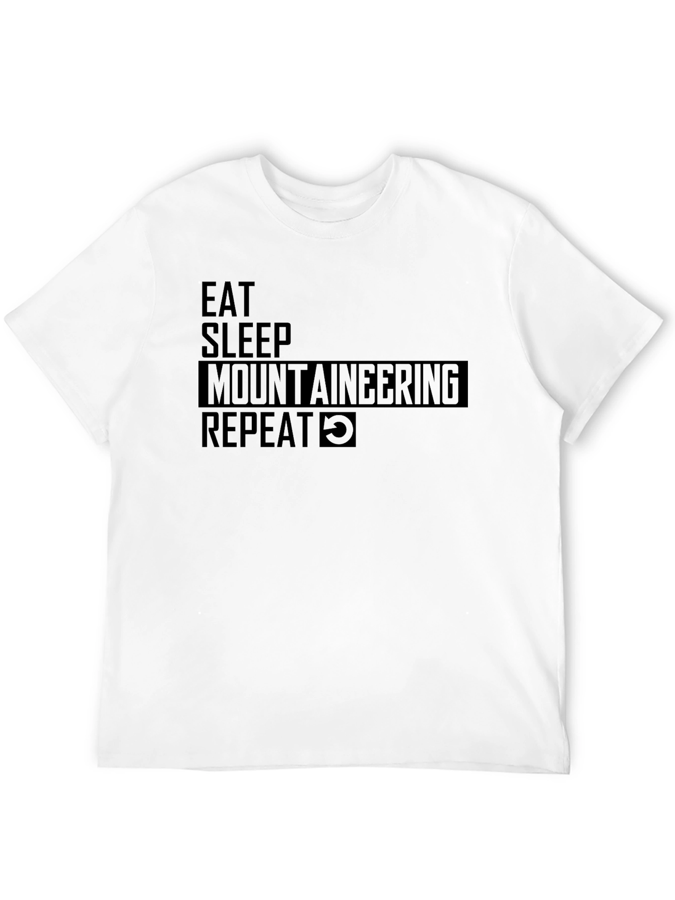 Eat Sleep Mountaineering Repeat Black T-Shirt