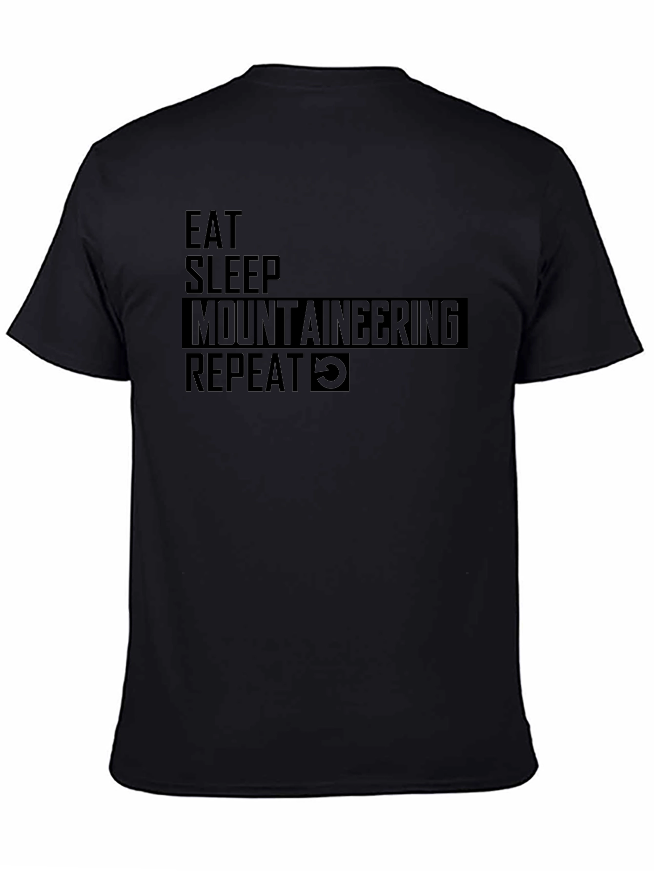 Eat Sleep Mountaineering Repeat Black T-Shirt