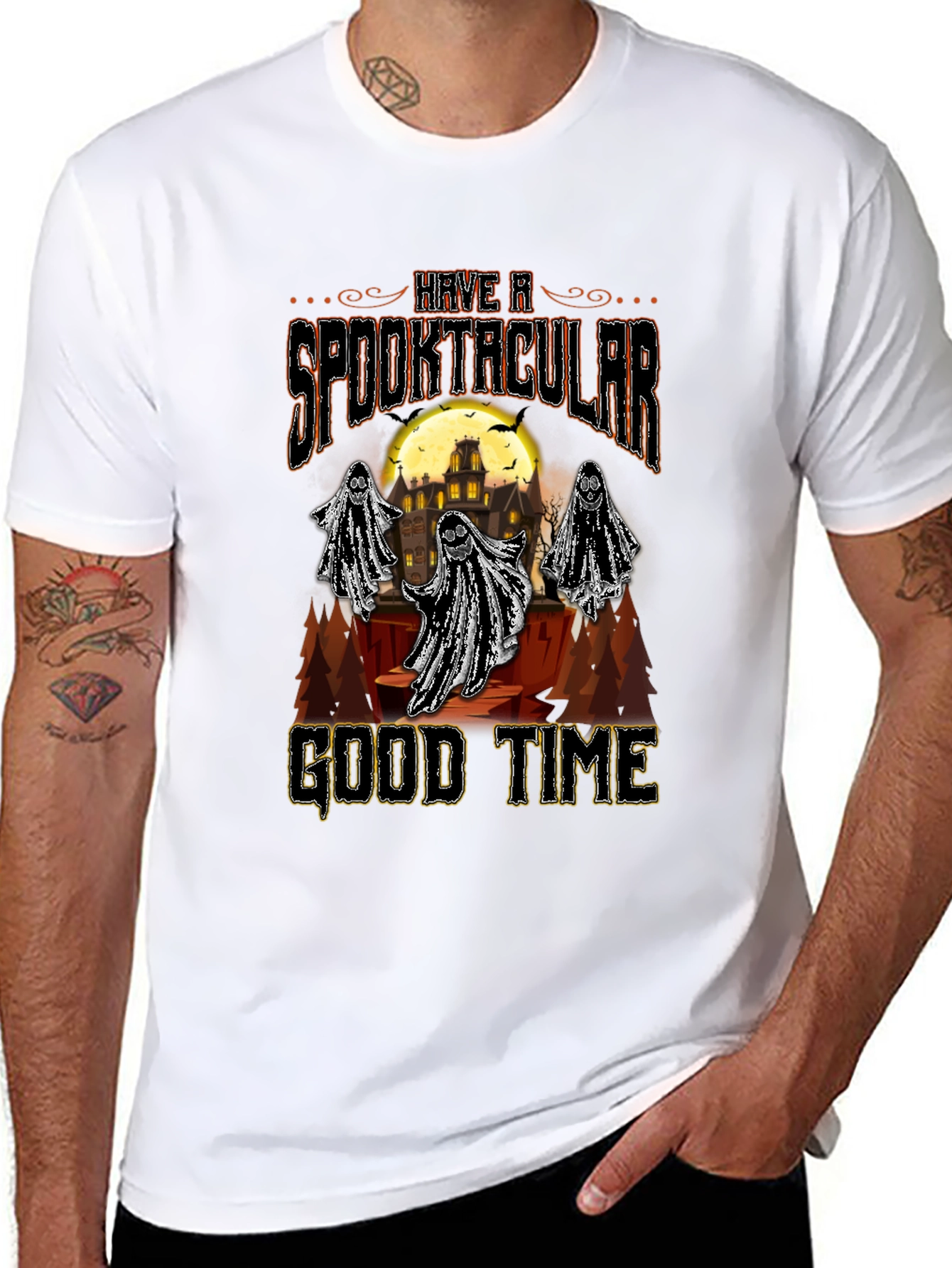 Spooktacular Good Time Halloween Graphic T-Shirt