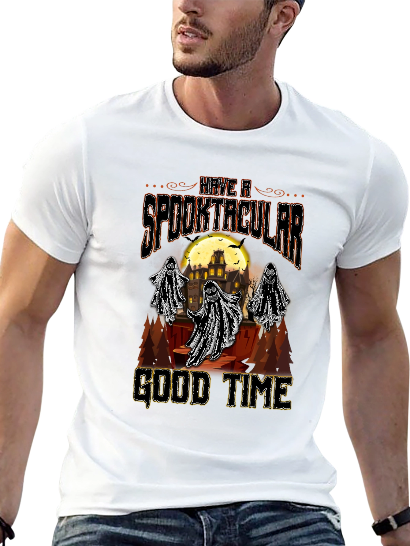 Spooktacular Good Time Halloween Graphic T-Shirt
