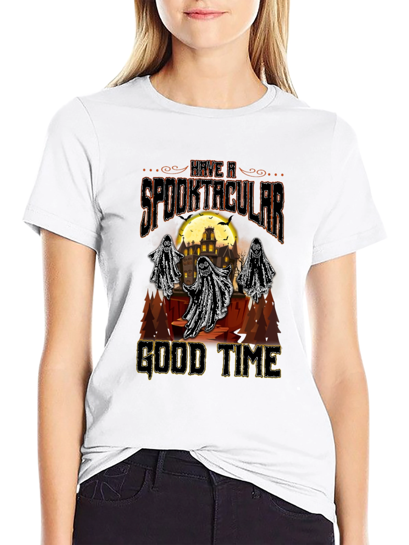 Spooktacular Good Time Halloween Graphic T-Shirt