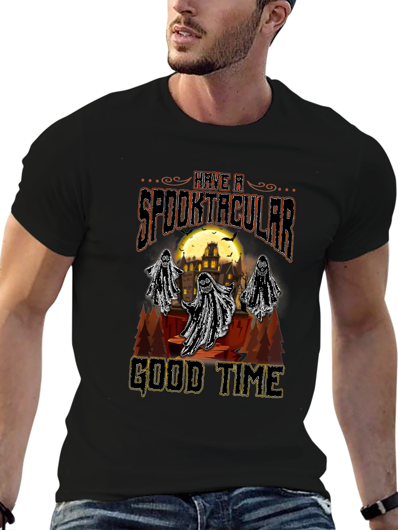 Spooktacular Good Time Halloween Graphic T-Shirt