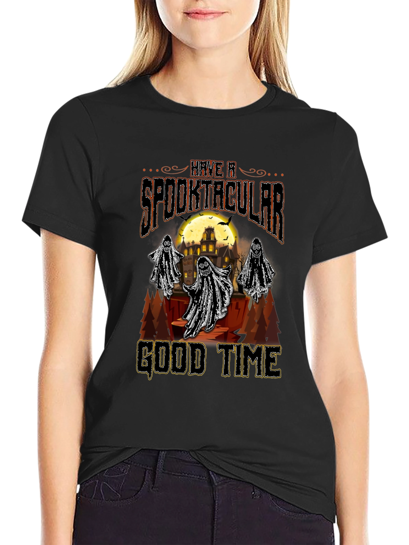 Spooktacular Good Time Halloween Graphic T-Shirt