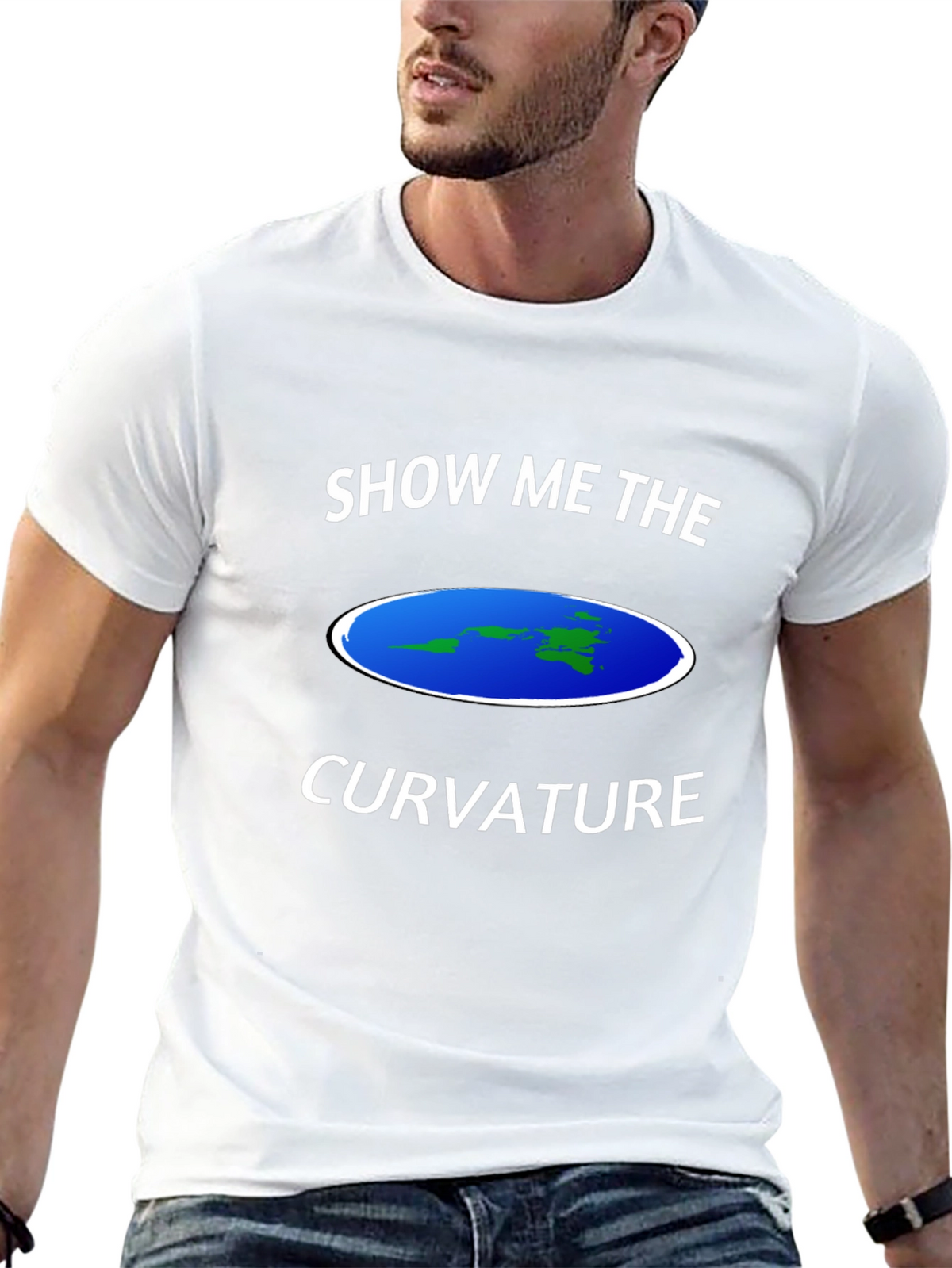 Flat Earth T-Shirt - Show Me The Curvature Tee
