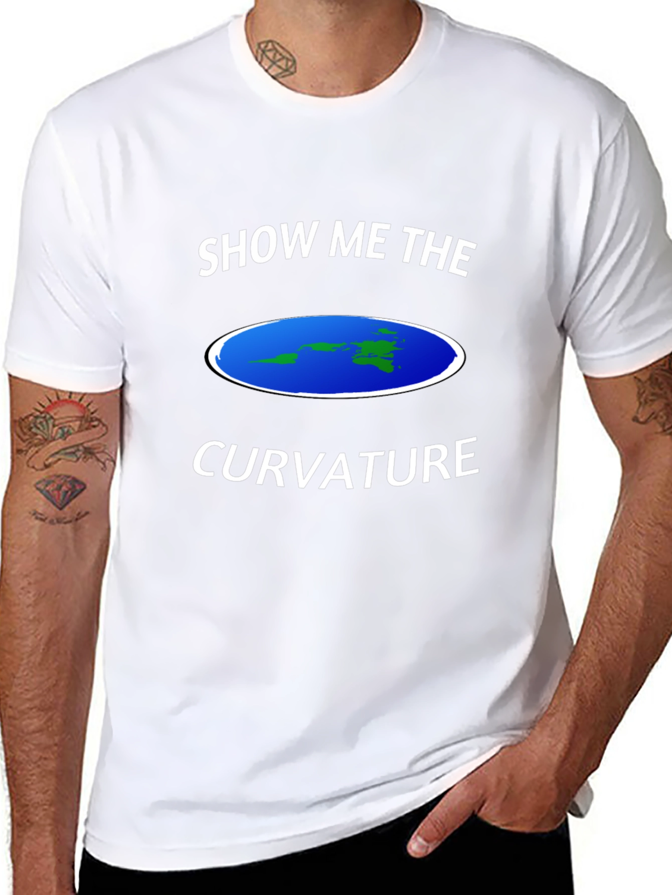 Flat Earth T-Shirt - Show Me The Curvature Tee