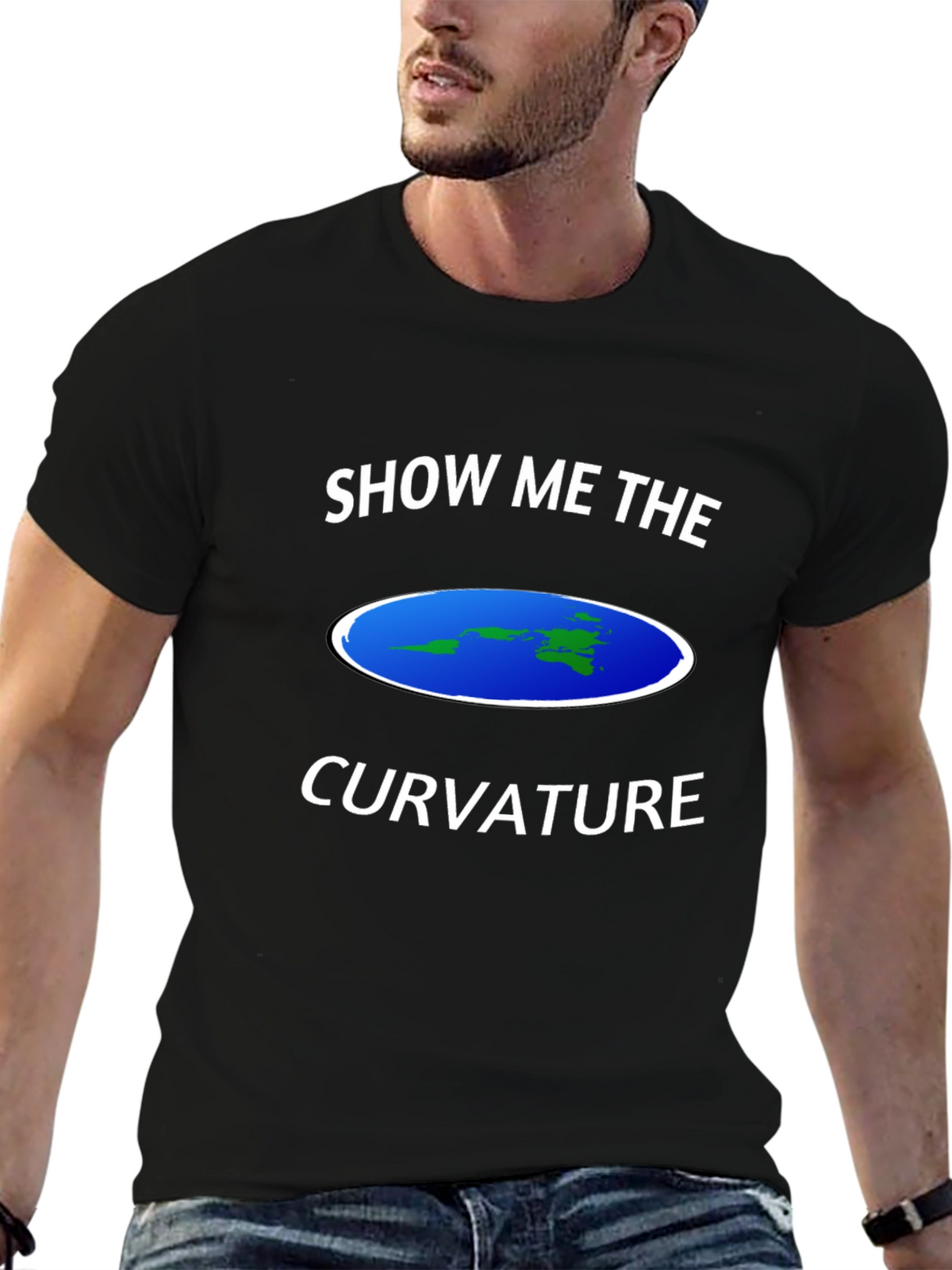 Flat Earth T-Shirt - Show Me The Curvature Tee