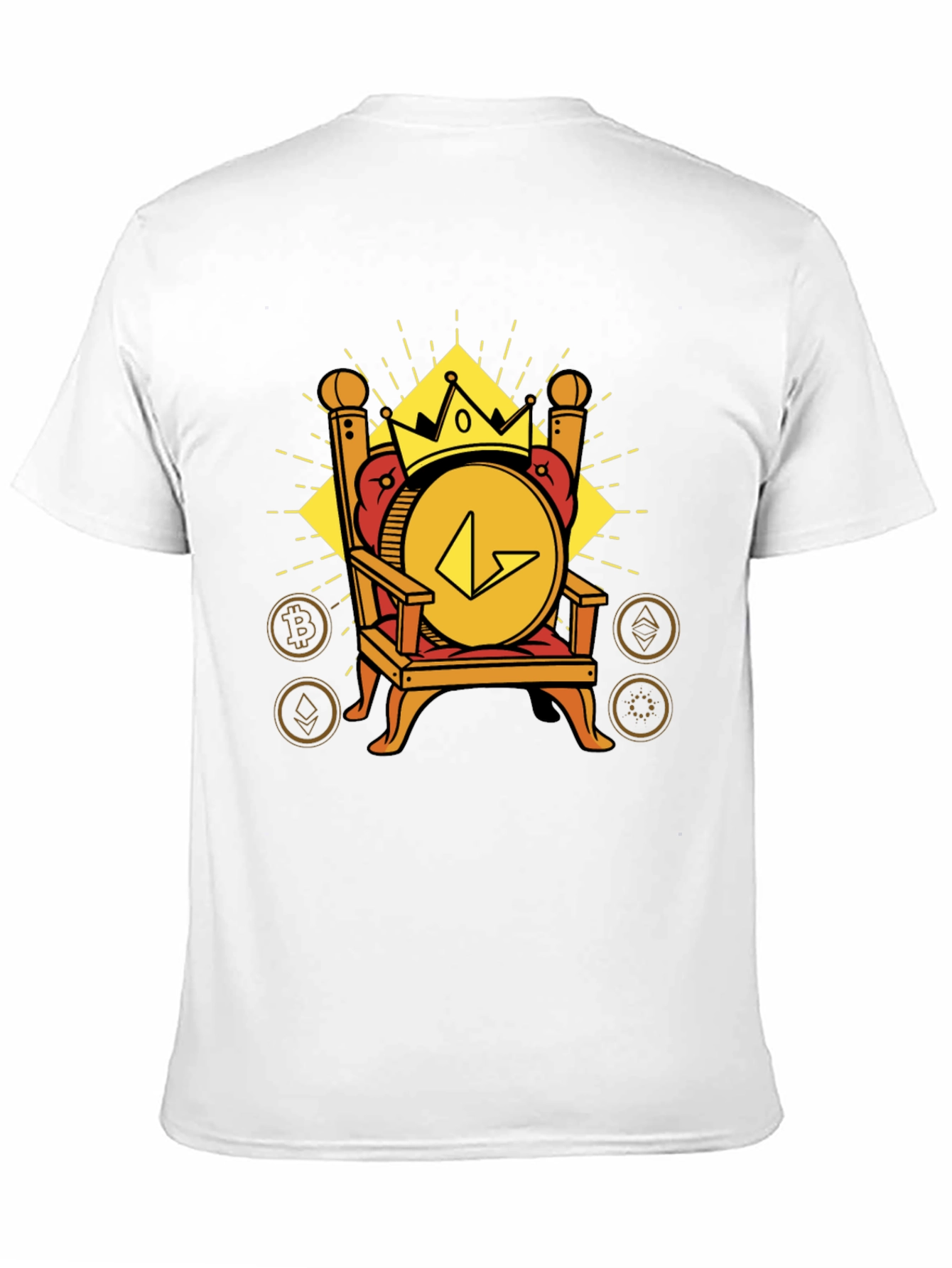 Crypto King Black T-Shirt - Bitcoin Ethereum Design
