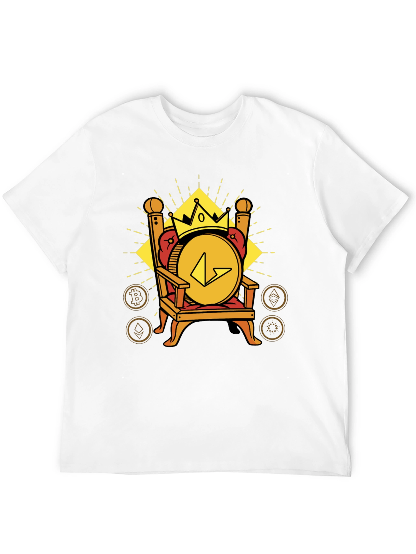 Crypto King Black T-Shirt - Bitcoin Ethereum Design