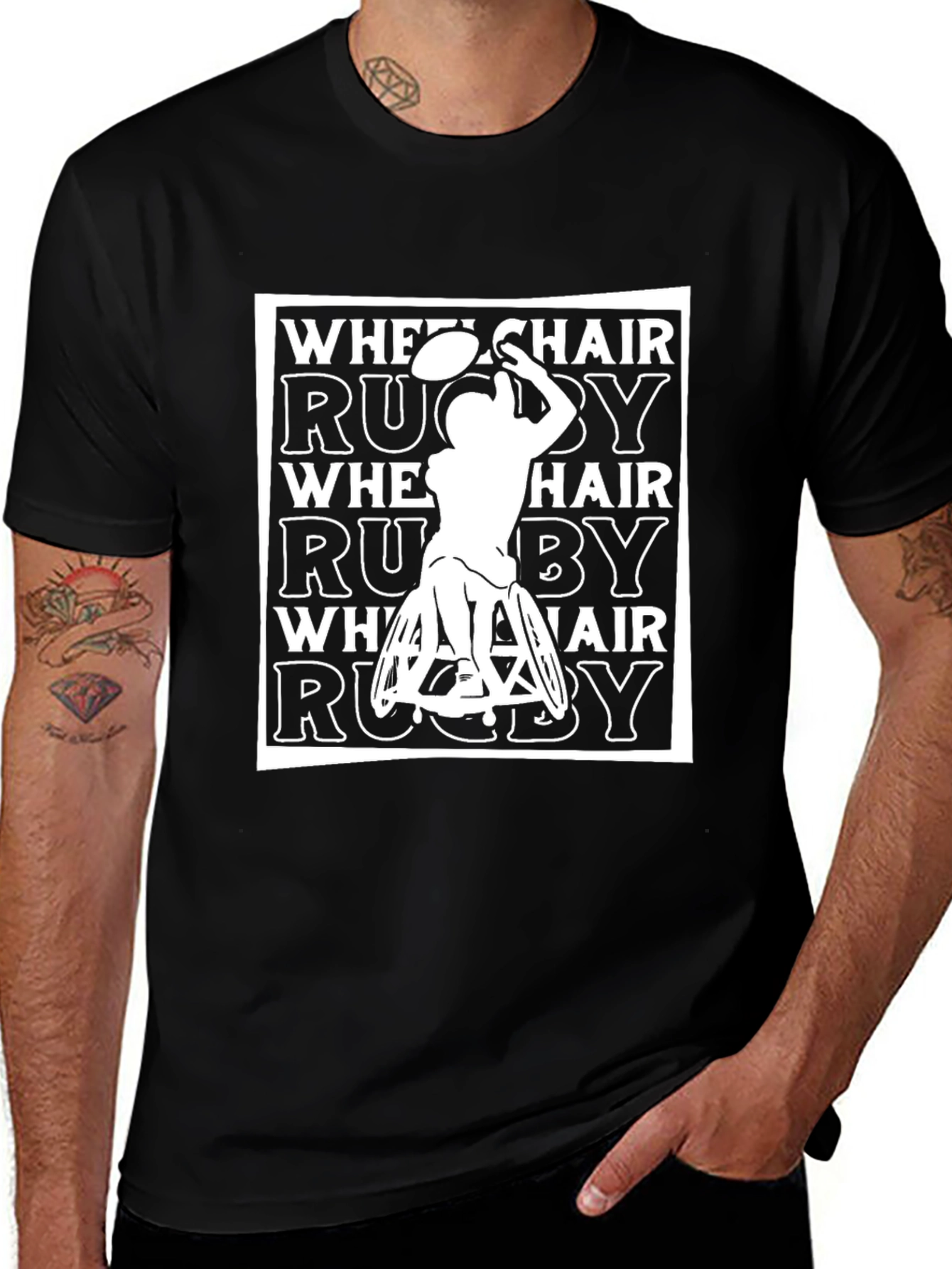 Wheelchair Rugby Graphic Tee - Black