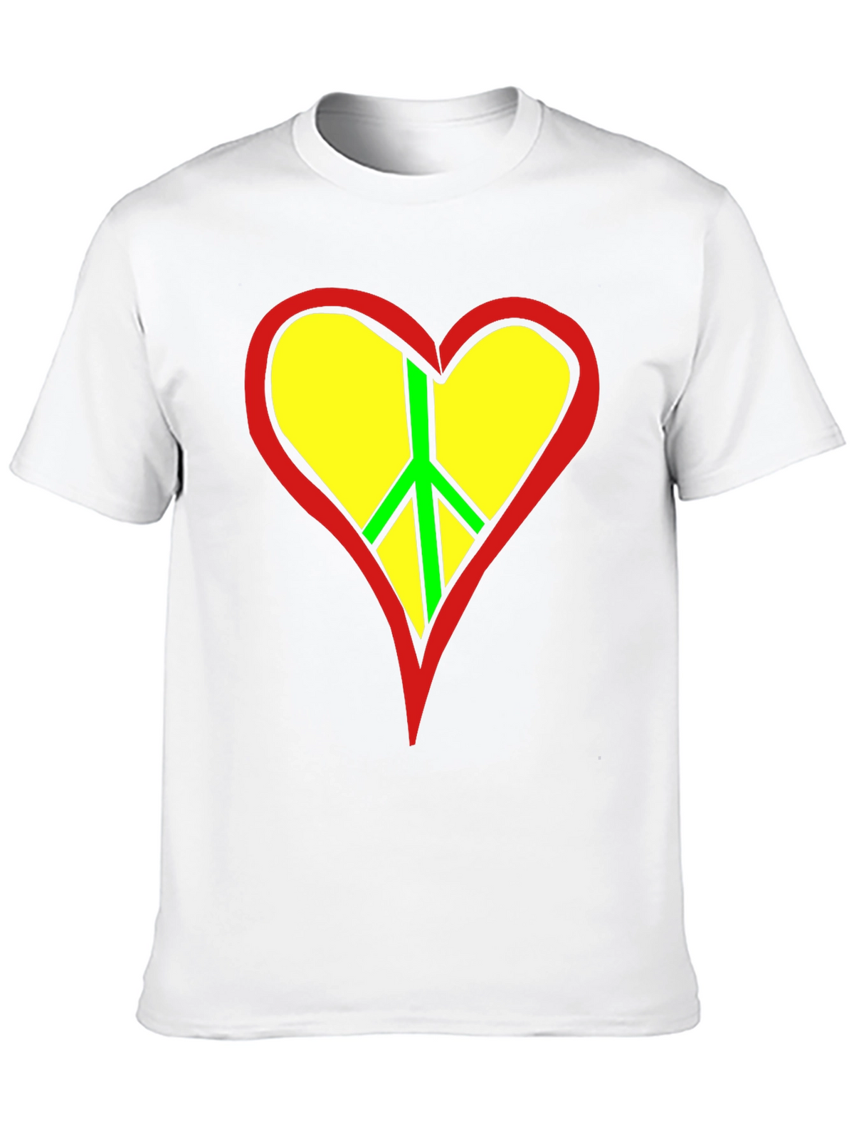 Peace Heart Graphic Tee - Black Cotton T-Shirt