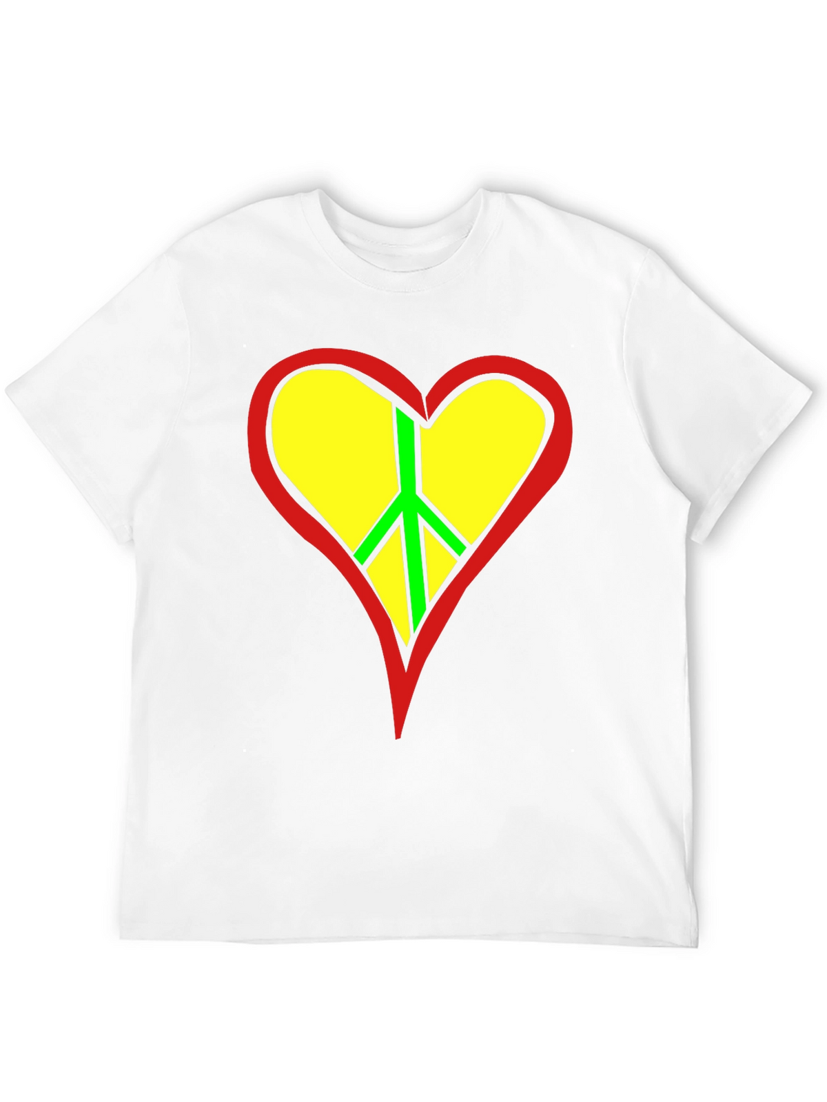 Peace Heart Graphic Tee - Black Cotton T-Shirt
