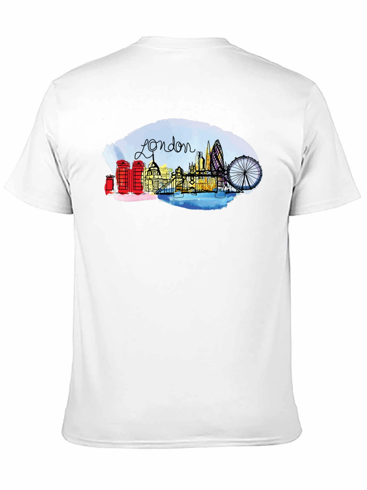 London Skyline Graphic Tee - Black Cotton Blend