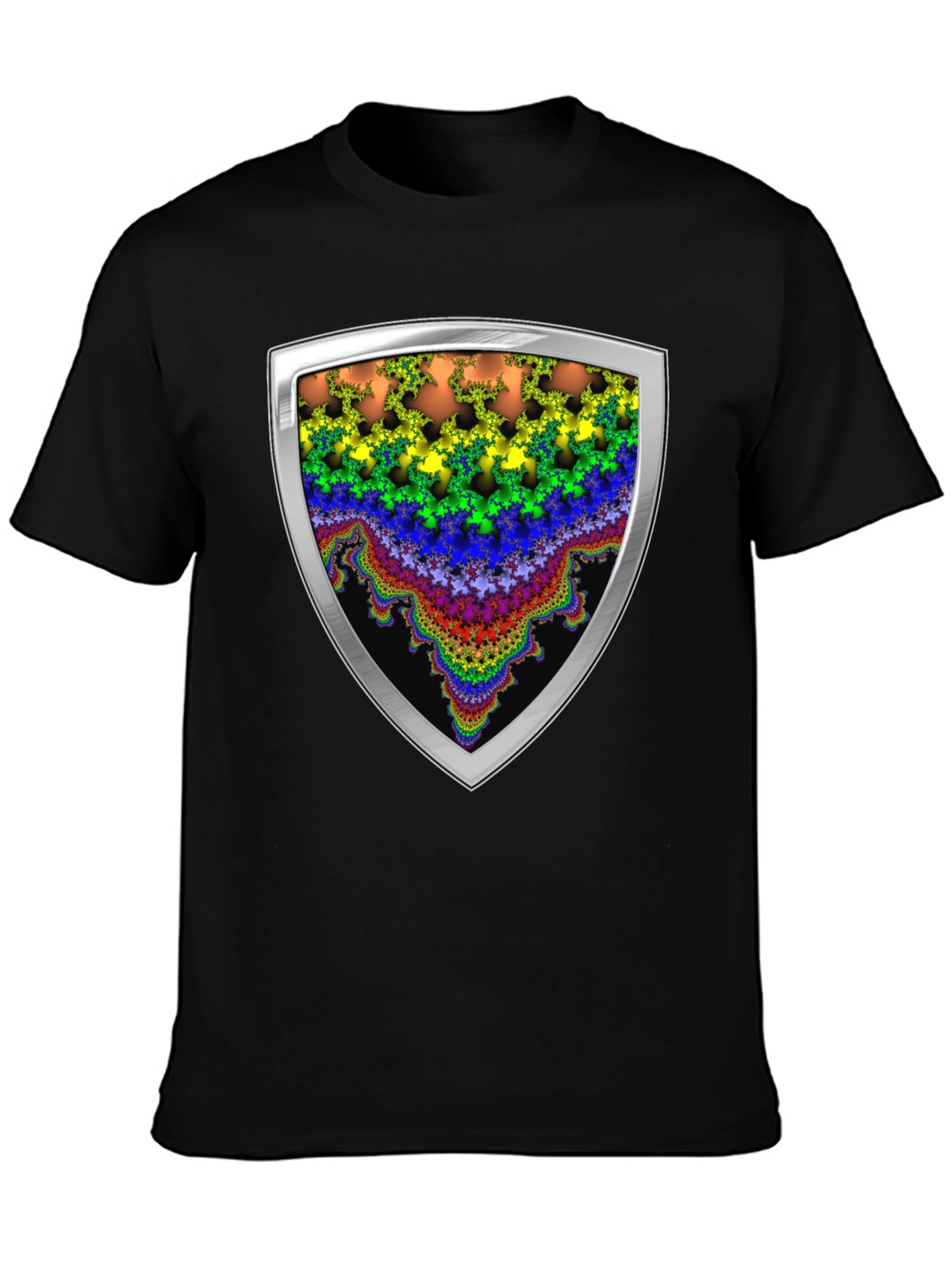 Fractal Shield Graphic Tee - Bold & Unique Design