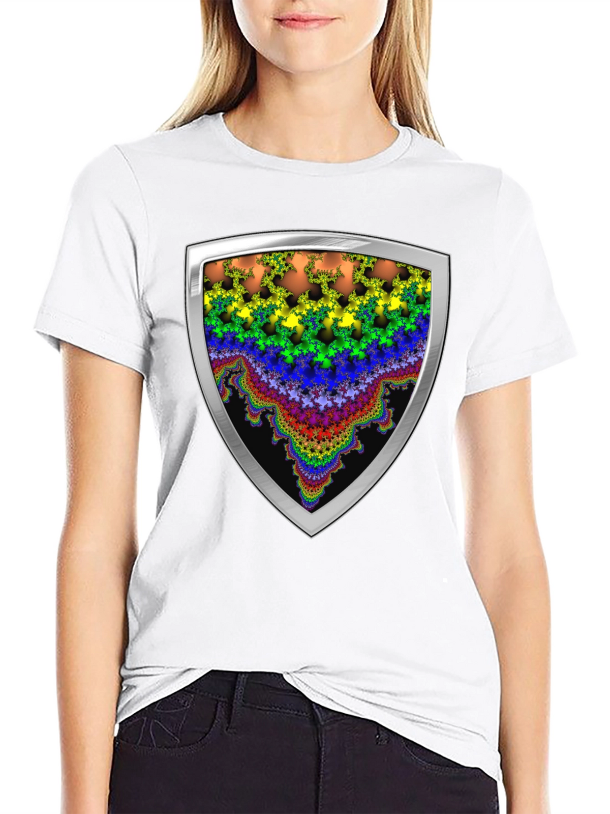 Fractal Shield Graphic Tee - Bold & Unique Design