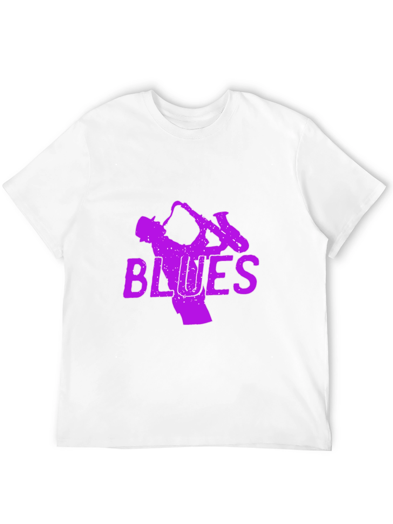 Blues Saxophone Graphic T-Shirt - Black