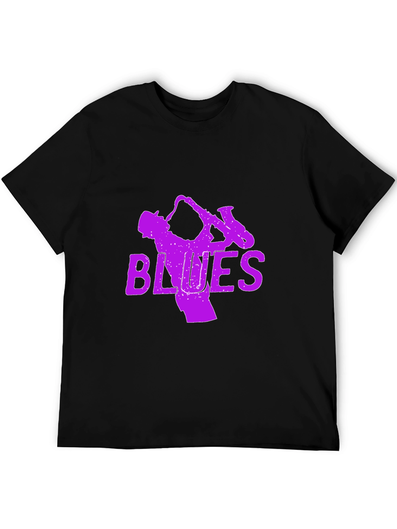 Blues Saxophone Graphic T-Shirt - Black