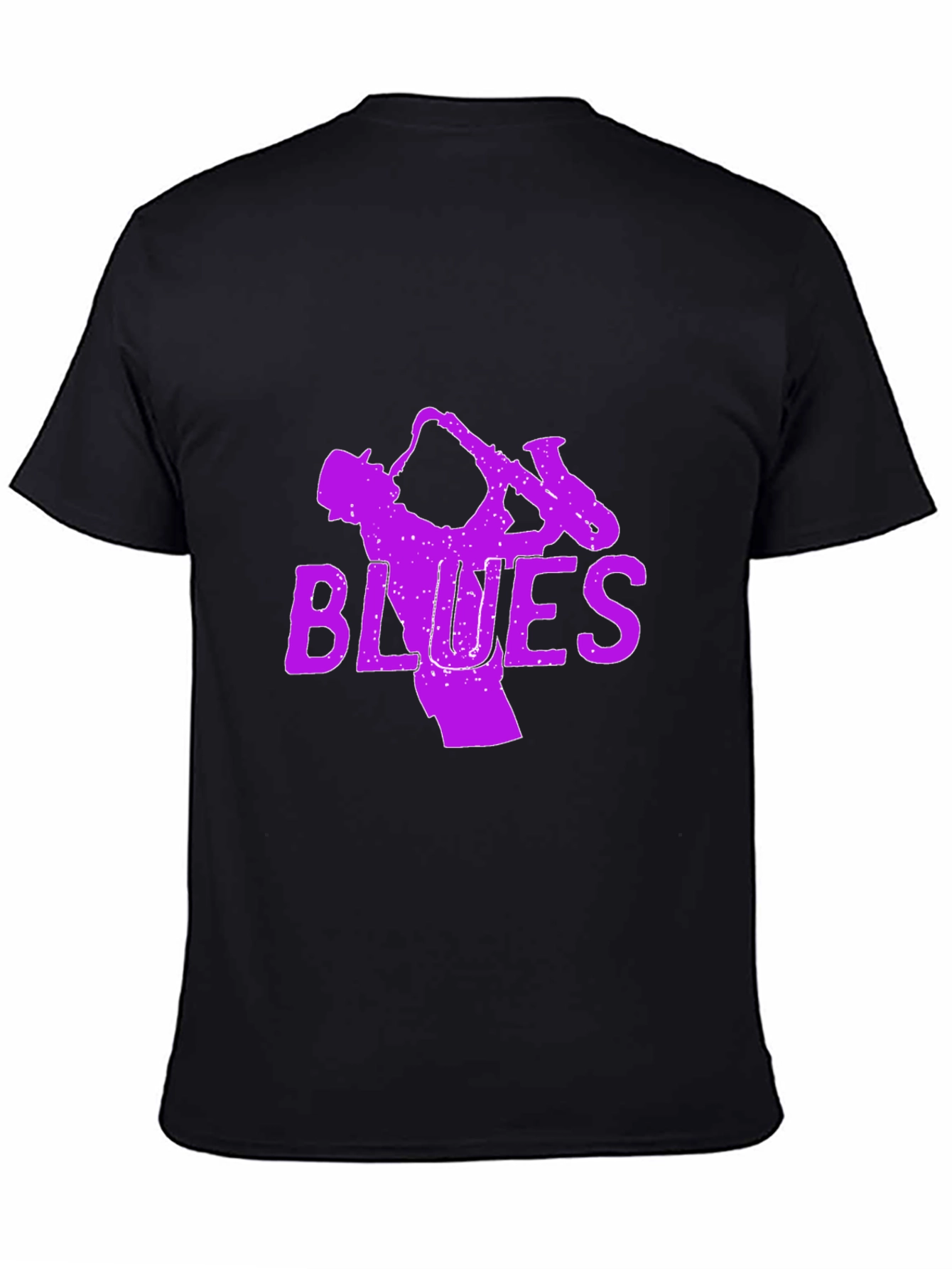 Blues Saxophone Graphic T-Shirt - Black